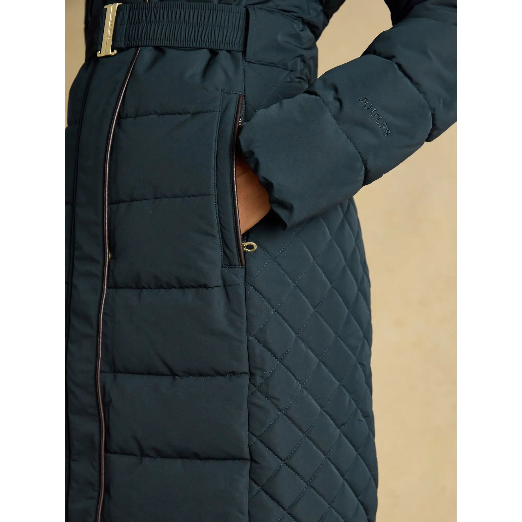 Product image 5 of 14 of Joules Women's Aspen Long Showerproof Padded Coat - Navy