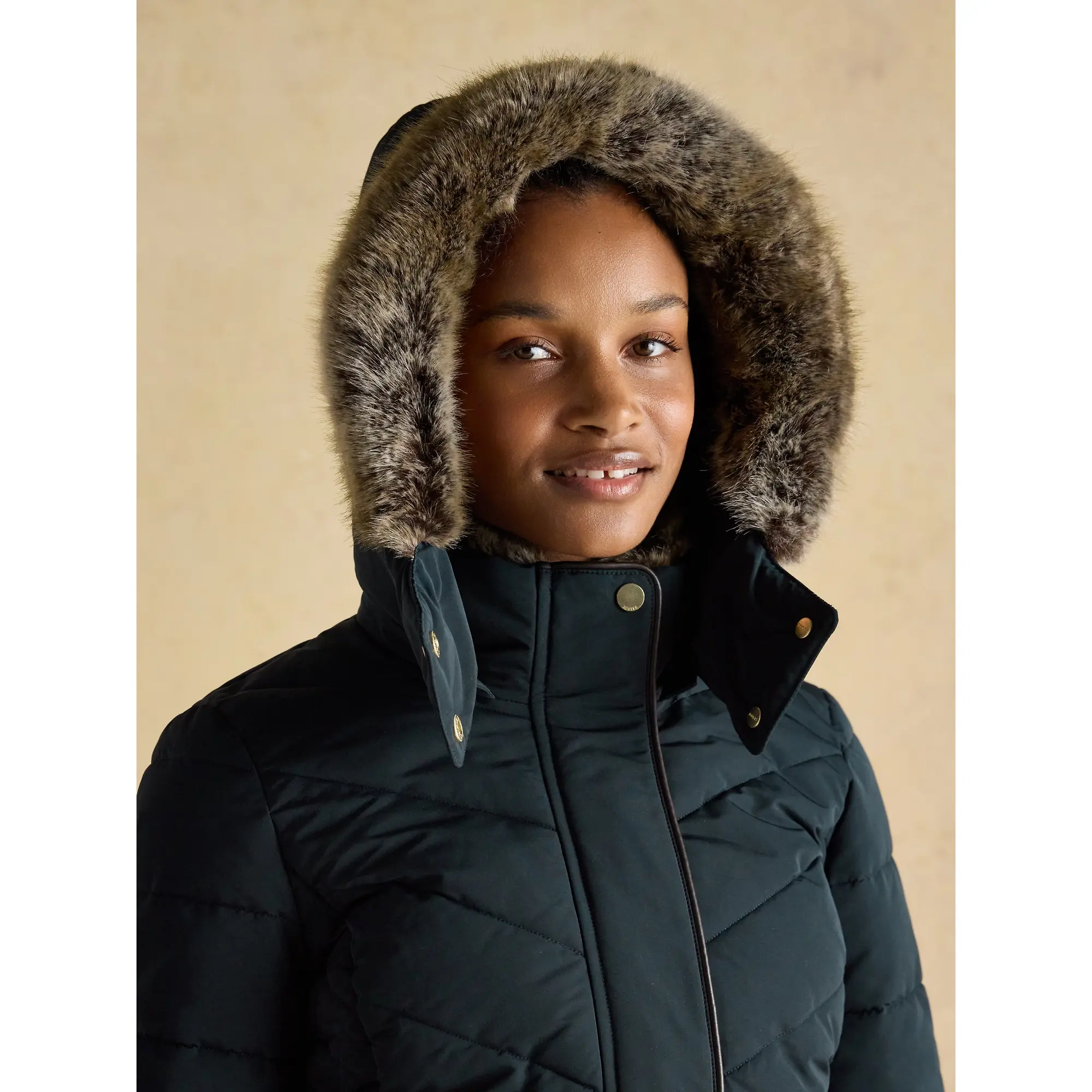 Product image 10 of 14 of Joules Women's Aspen Long Showerproof Padded Coat - Navy