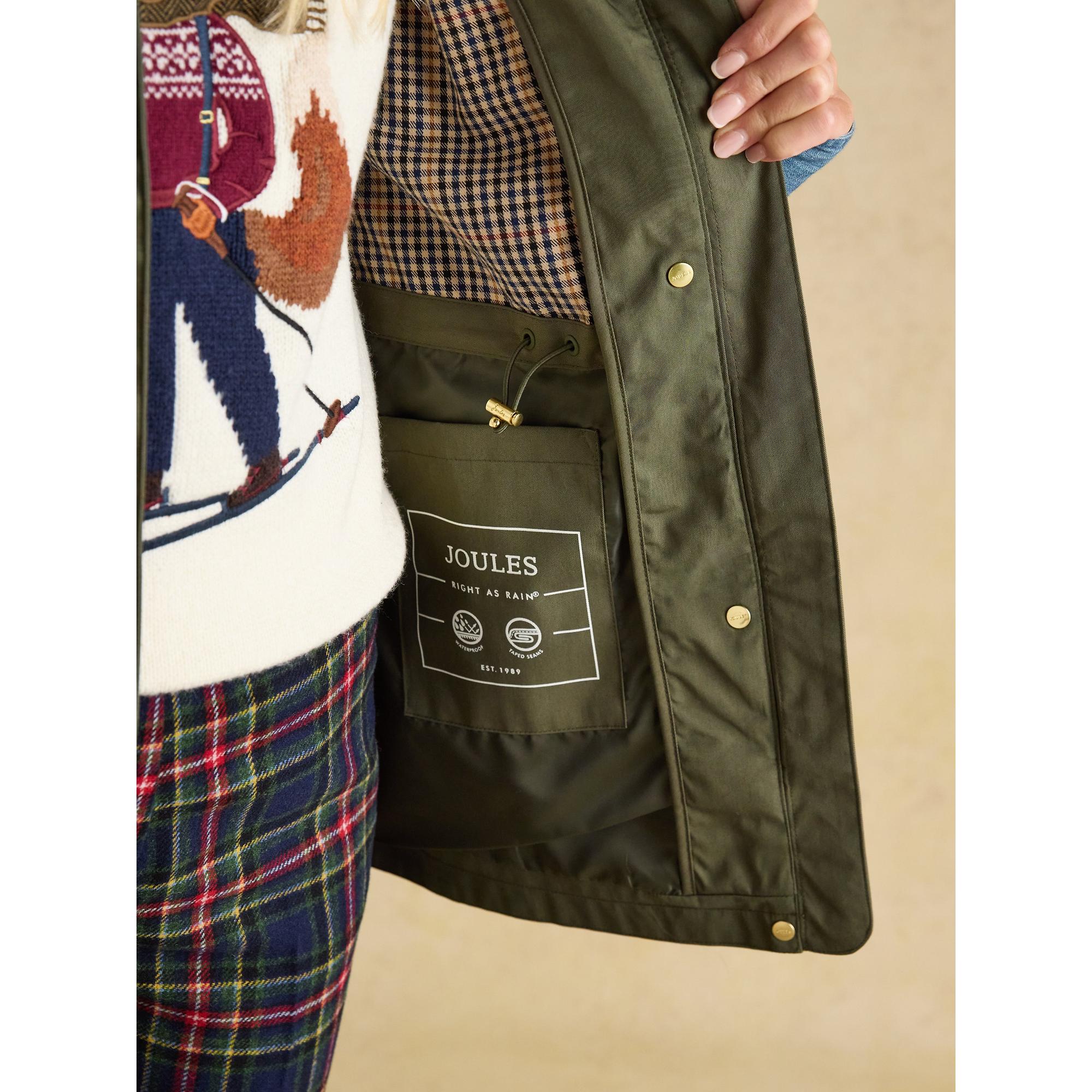 Joules Women's Portwell Waterproof Raincoat - Green Grapeleaf