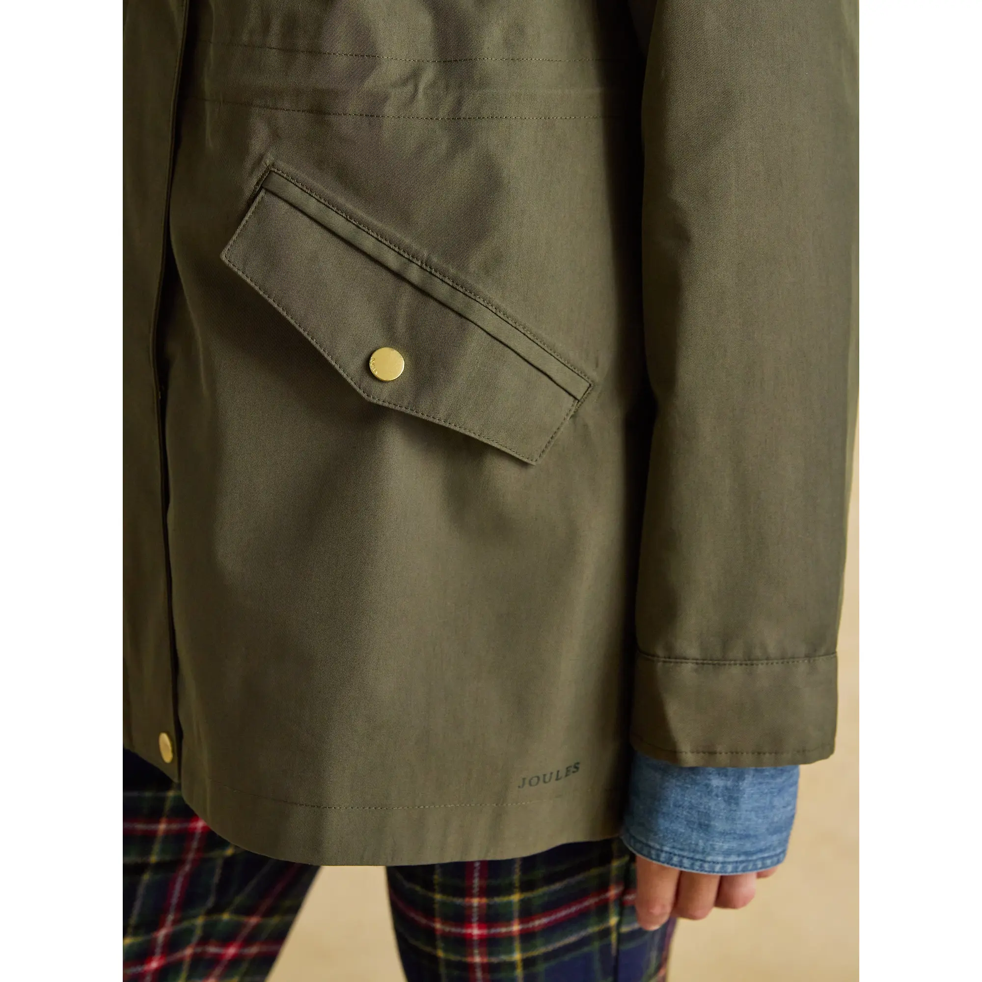 Product image 8 of 11 of Joules Women's Portwell Waterproof Raincoat - Green Grapeleaf