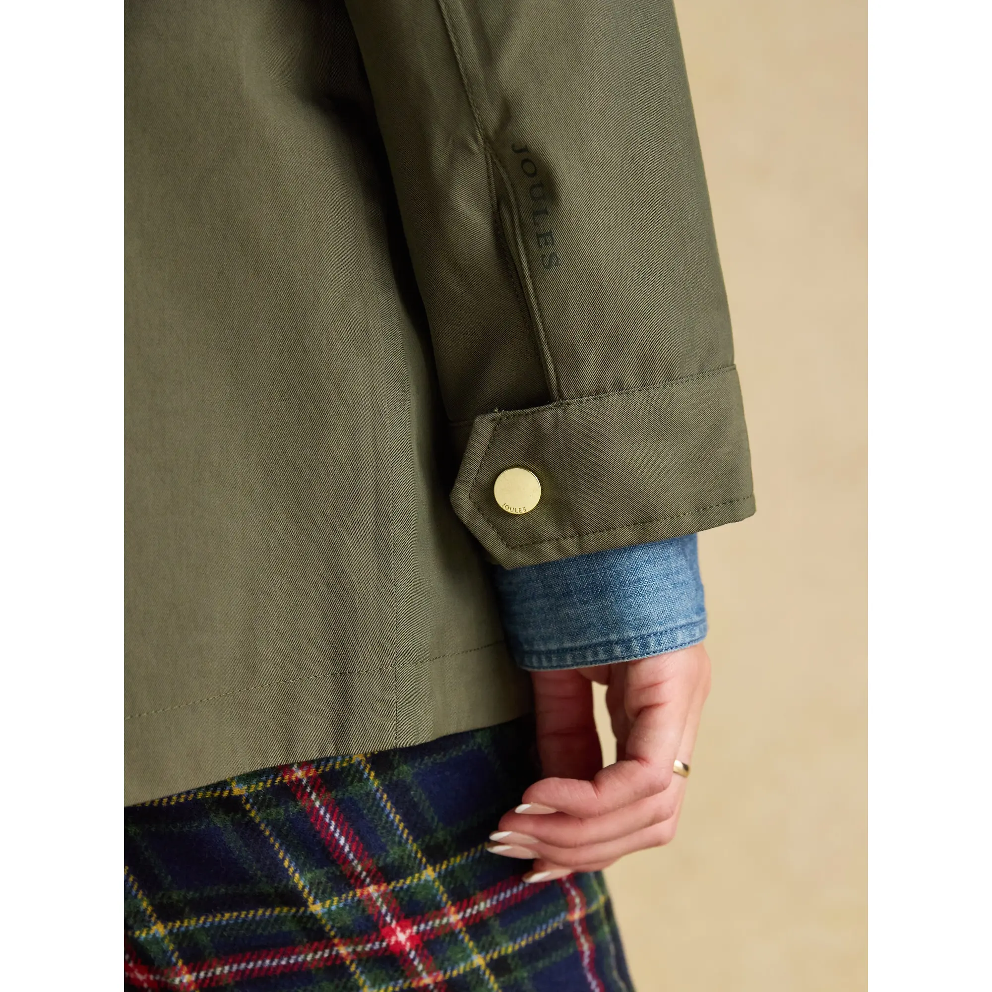 Product image 11 of 11 of Joules Women's Portwell Waterproof Raincoat - Green Grapeleaf