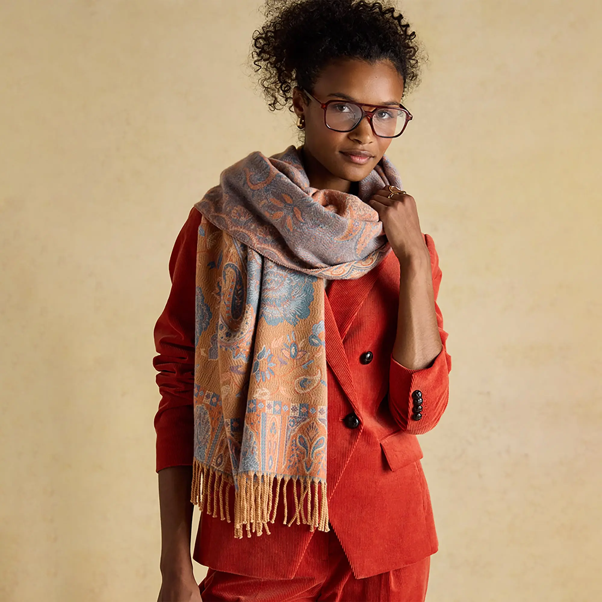 Product image 6 of 8 of Joules Women's Erin Jacquard Scarf - Neutral