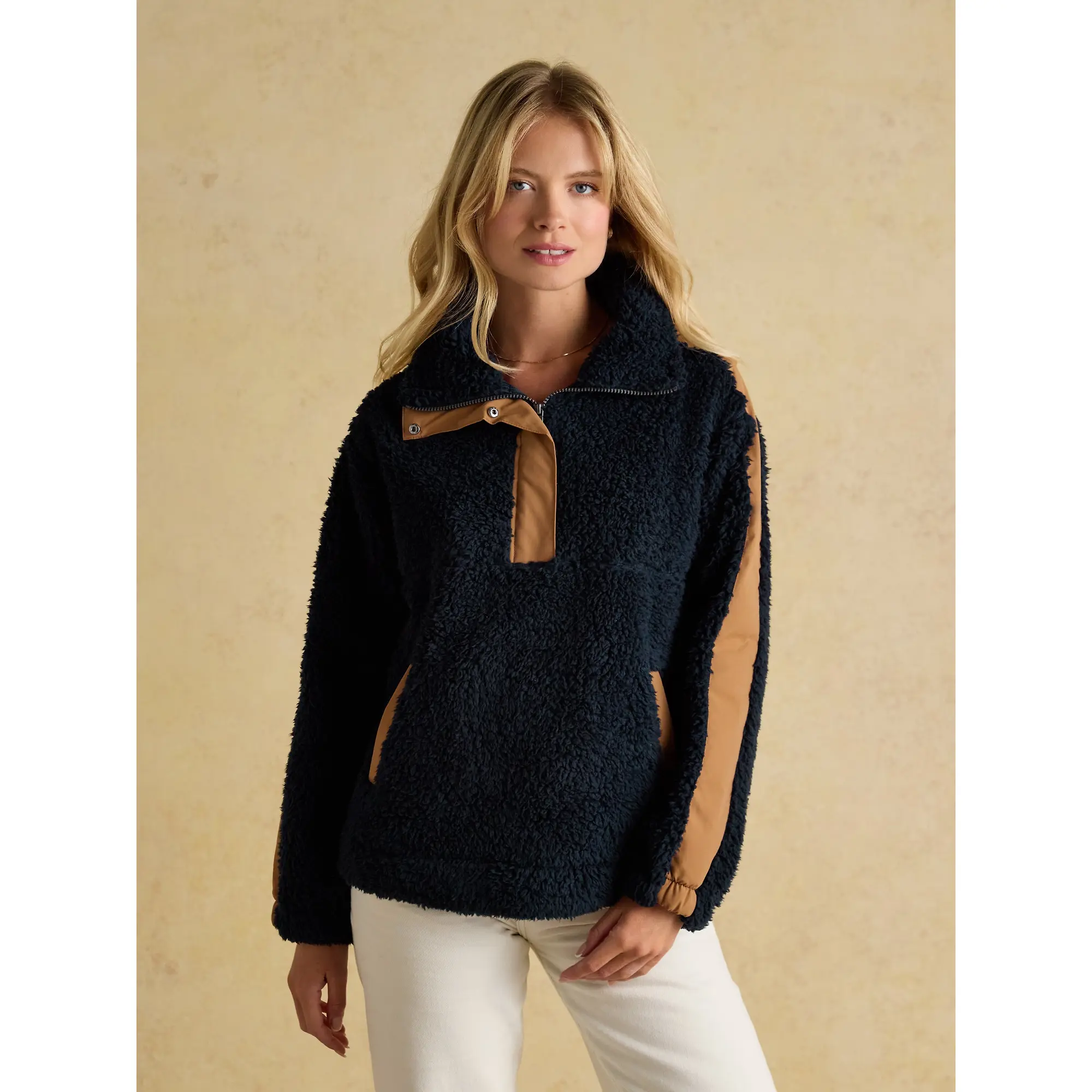 Product image 2 of 7 of Joules Women's Tilly Quarter Zip Borg Fleece - Navy