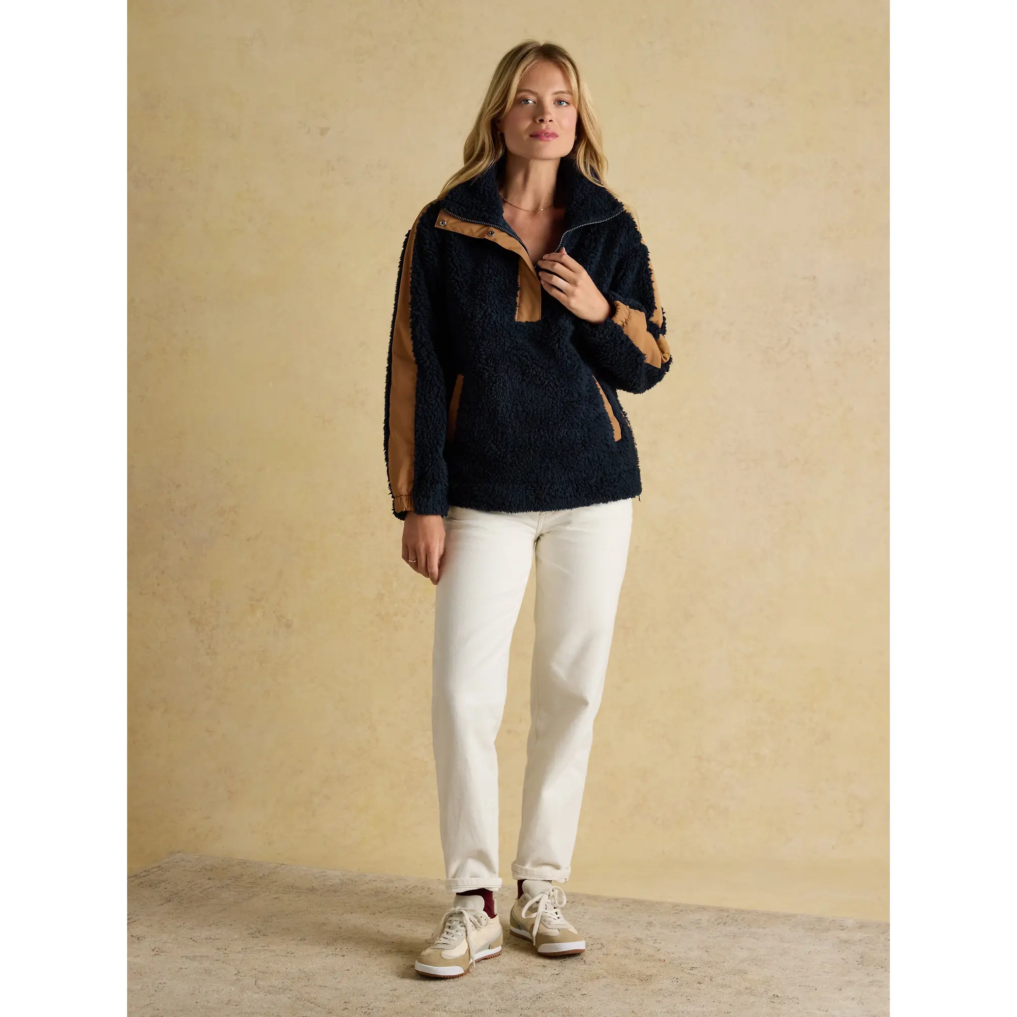 Product image 4 of 7 of Joules Women's Tilly Quarter Zip Borg Fleece - Navy