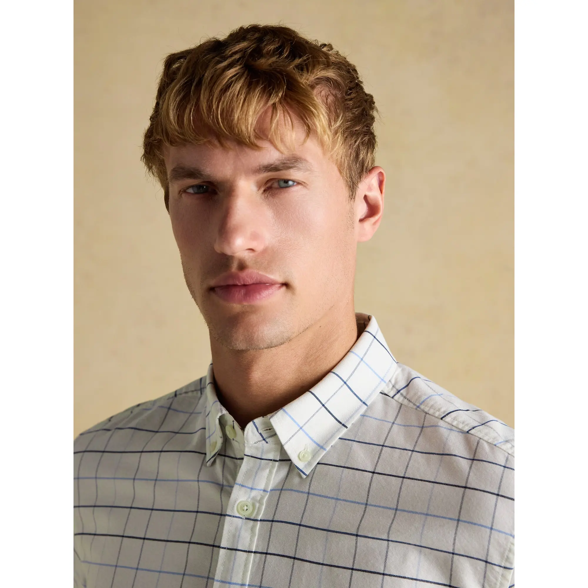 Product image 5 of 11 of Joules Men's Oxford Classic Fit Long Sleeve Cotton Shirt - White Blue Check