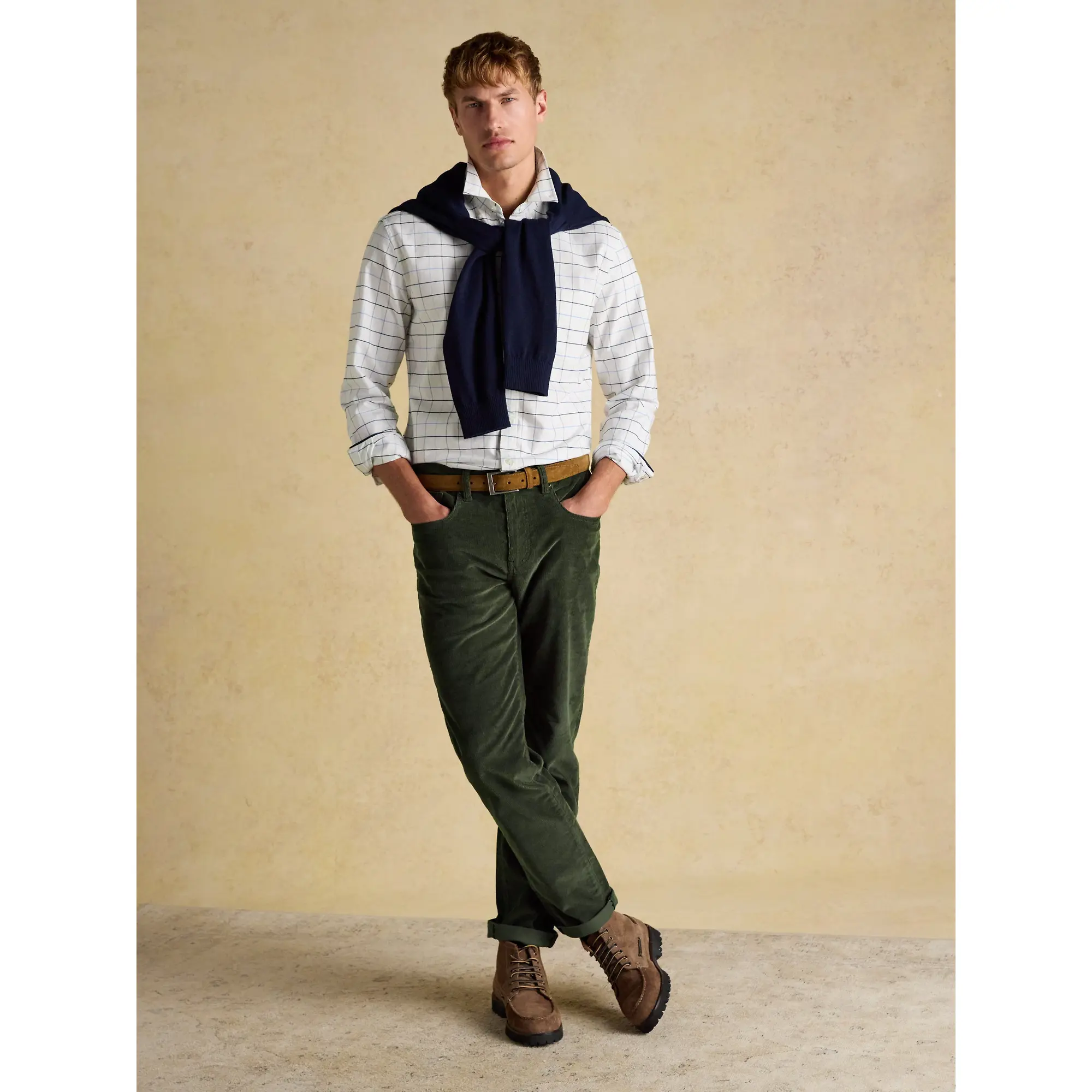 Product image 10 of 11 of Joules Men's Oxford Classic Fit Long Sleeve Cotton Shirt - White Blue Check