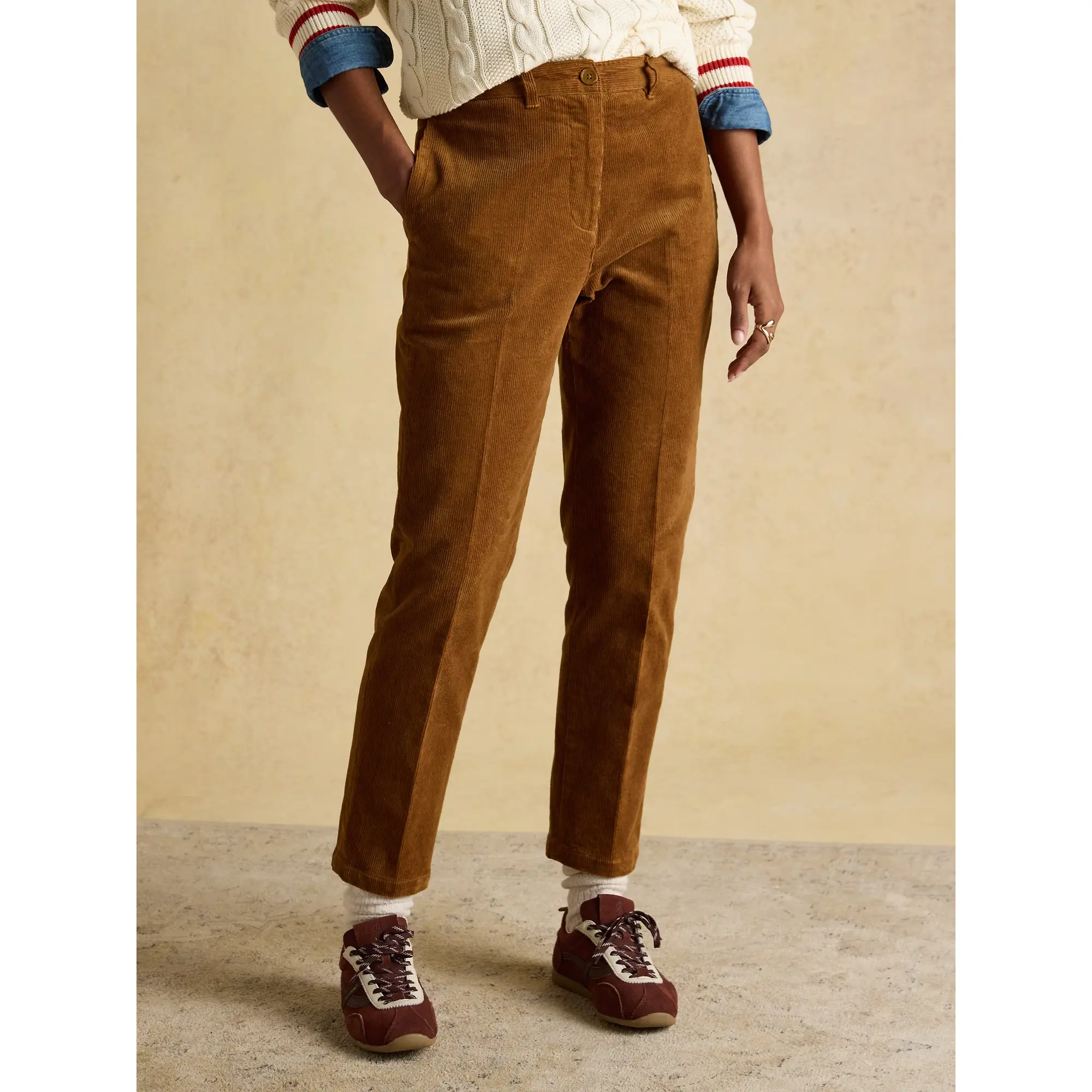 Product image 2 of 7 of Joules Women's Calla Corduroy Trousers - Tan Brown
