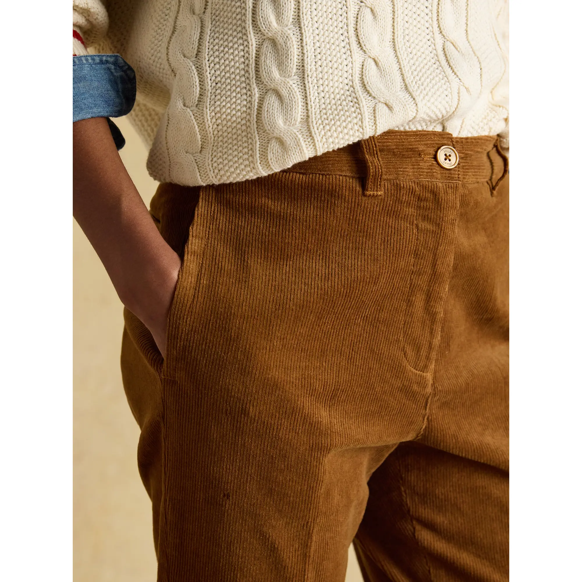 Product image 5 of 7 of Joules Women's Calla Corduroy Trousers - Tan Brown