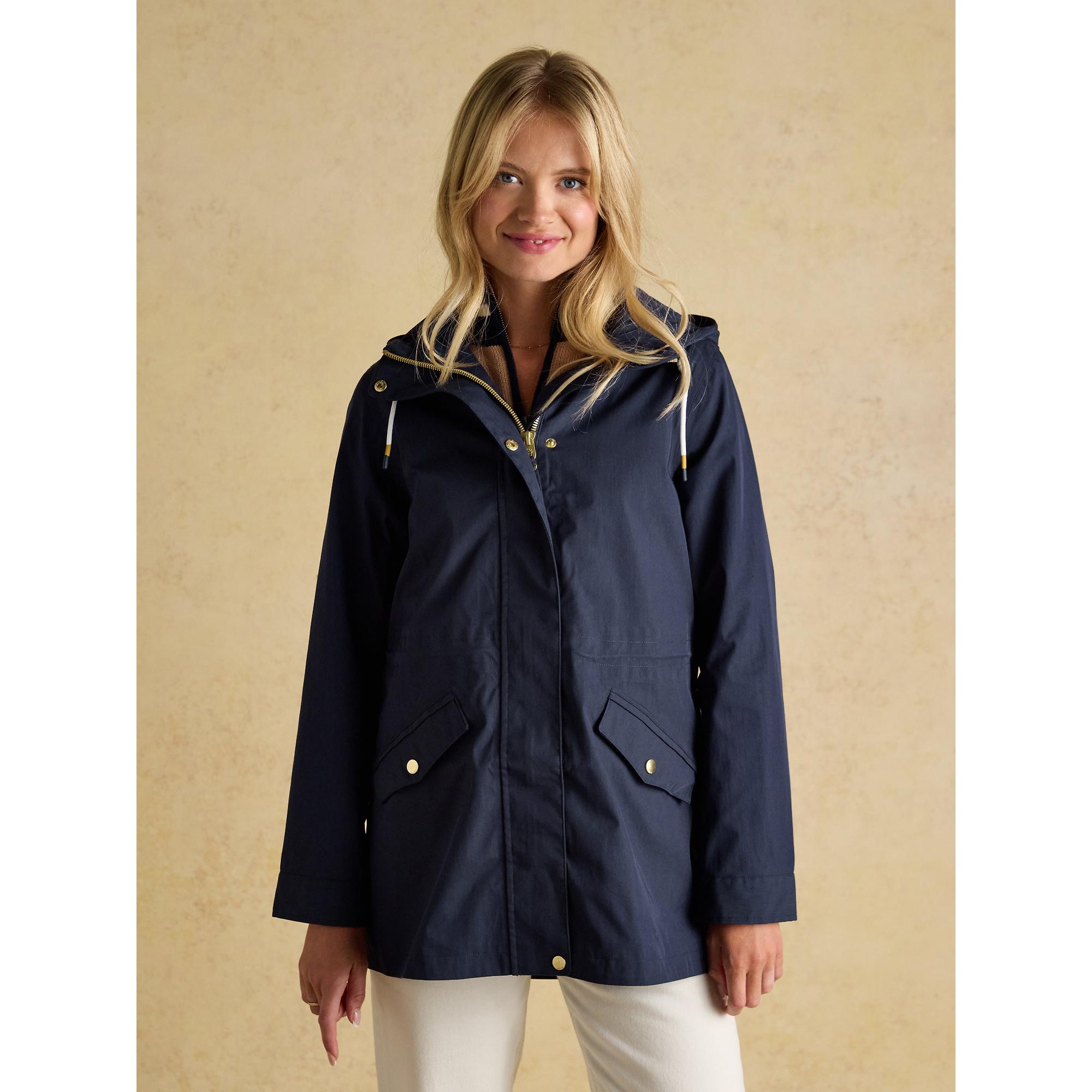 Joules Women's Portwell Waterproof Raincoat - Navy Blue | British