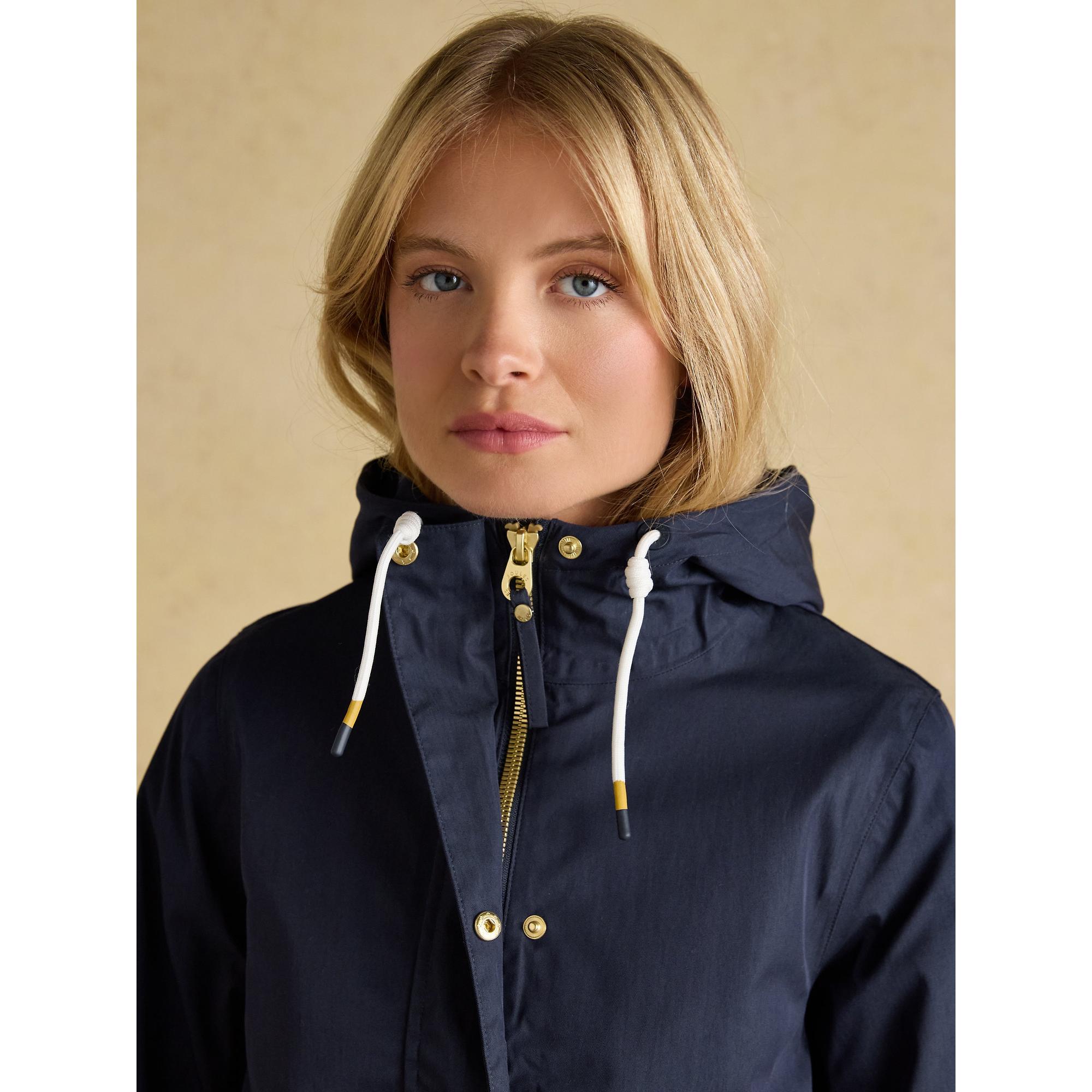 Joules Women's Portwell Waterproof Raincoat - Navy Blue | British