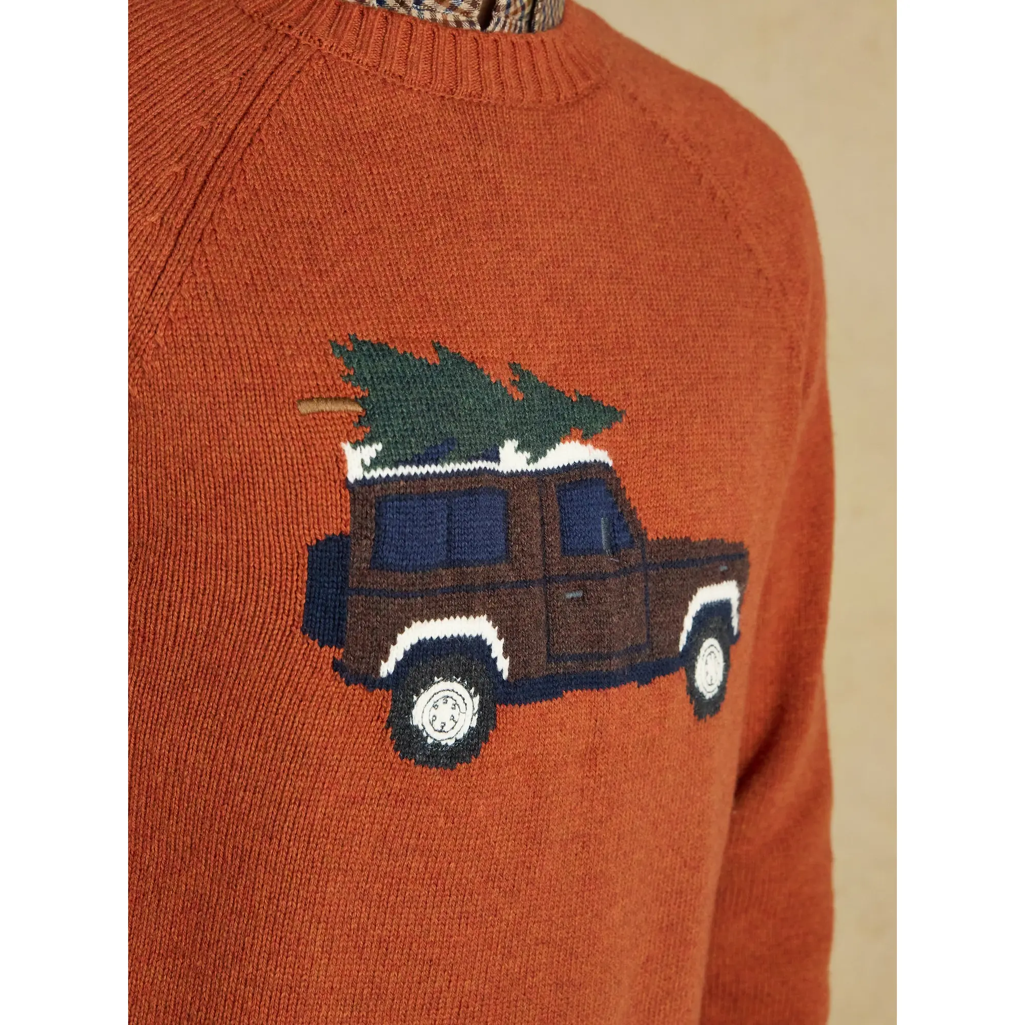 Product image 6 of 8 of Joules Men's Off-Road Crew Neck Christmas Jumper - Orange