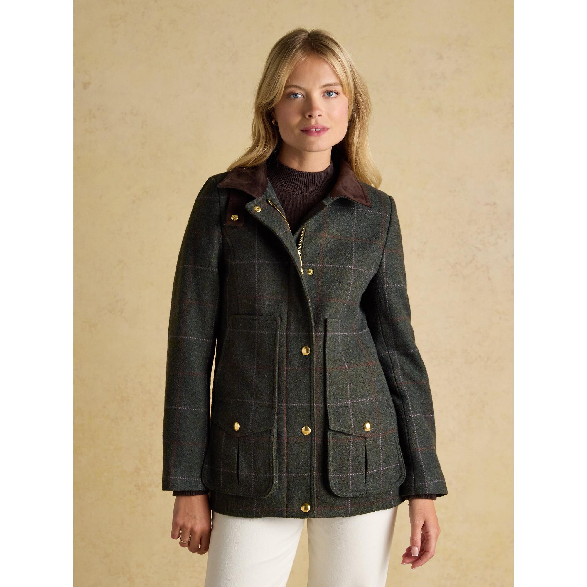 Joules Women's Fieldcoat Tweed Jacket - Grasmoor Tweed | British
