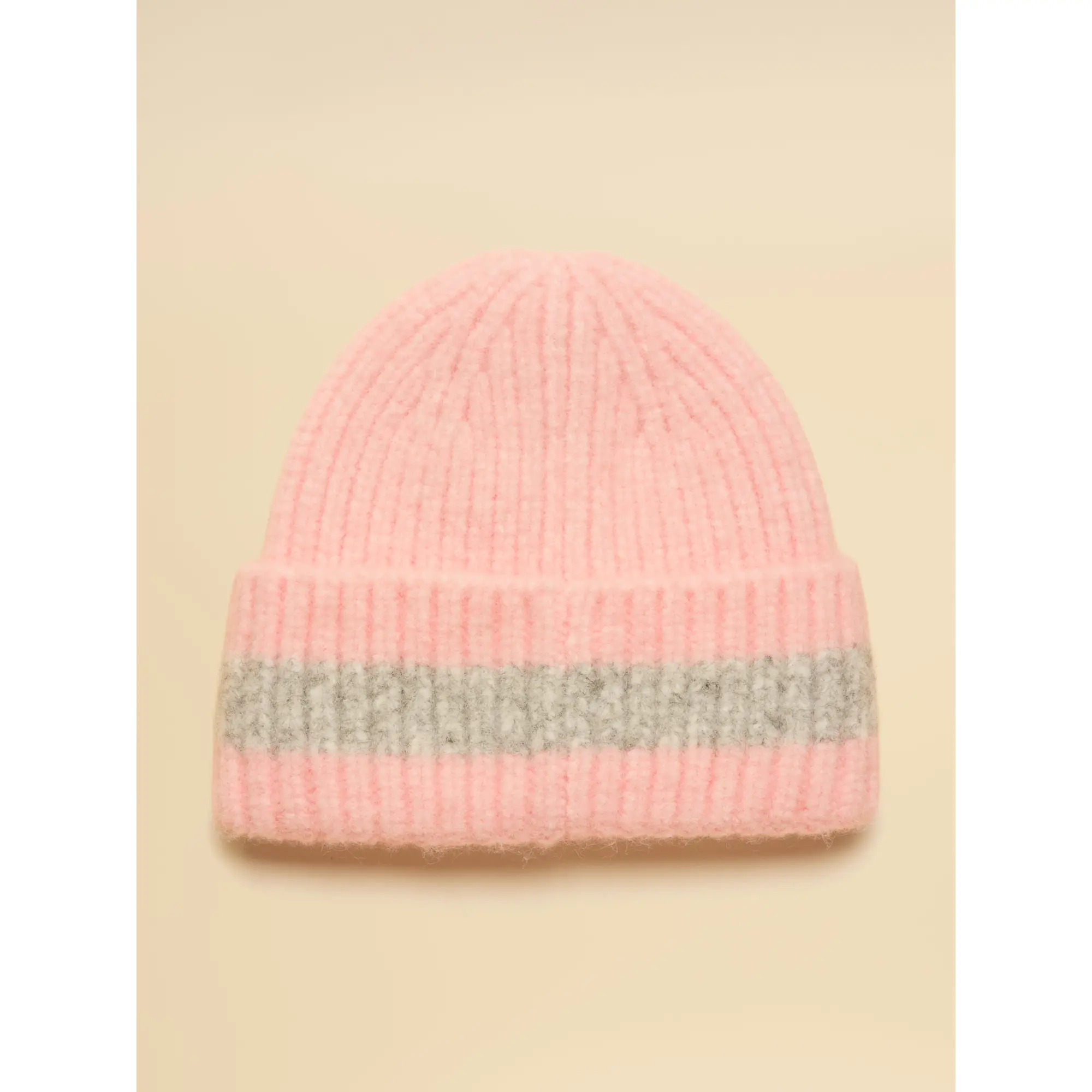 Product image 2 of 4 of Joules Women's Caversham Stripe Beanie Hat - Pink/Grey