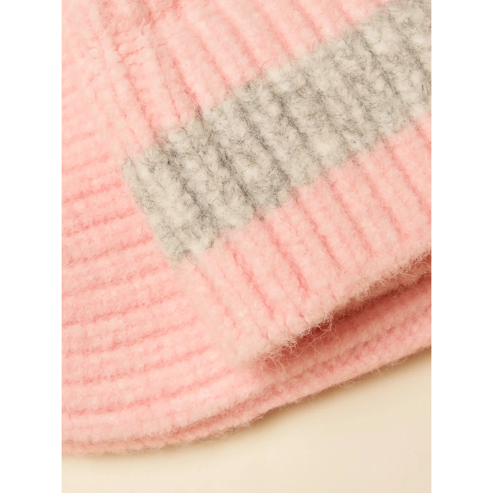 Product image 4 of 4 of Joules Women's Caversham Stripe Beanie Hat - Pink/Grey