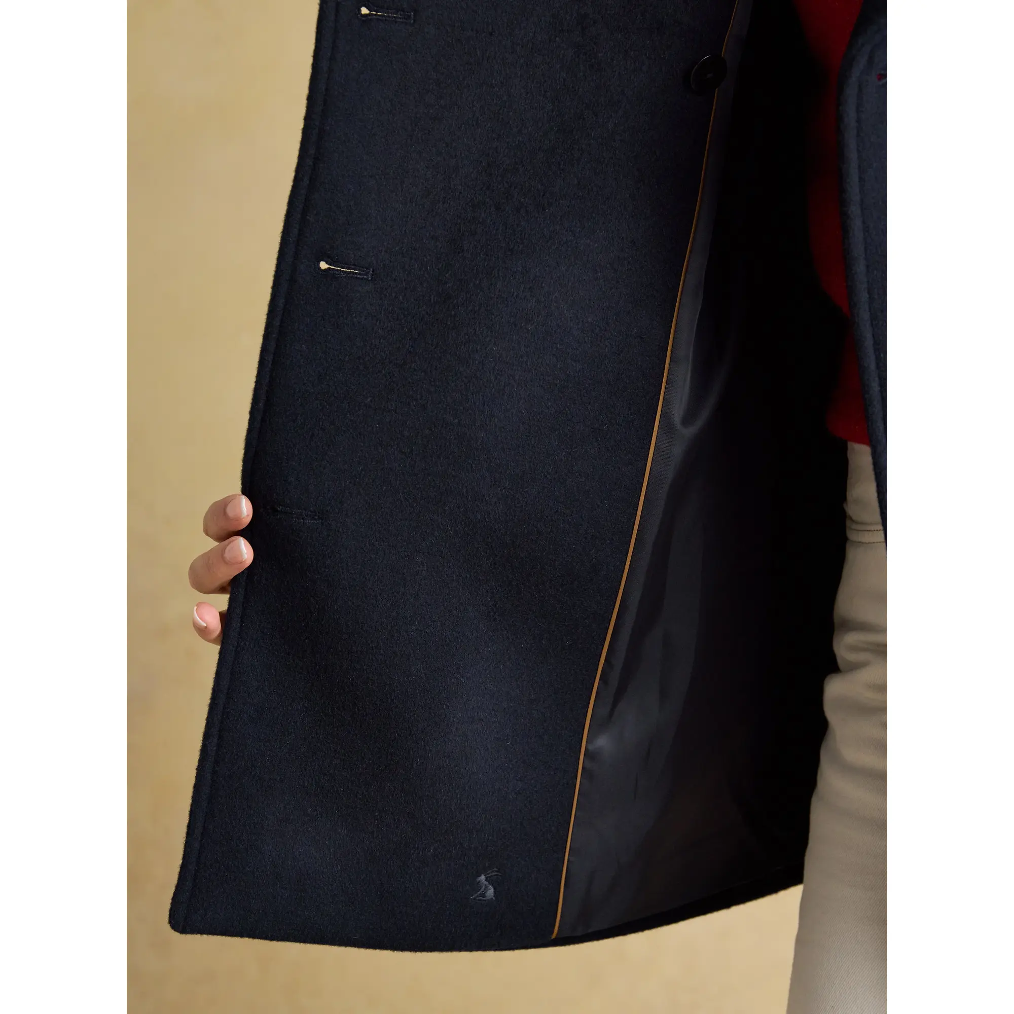 Product image 8 of 12 of Joules Women's Belchamp Wool Blend Peacoat with Beaded Badge - Navy