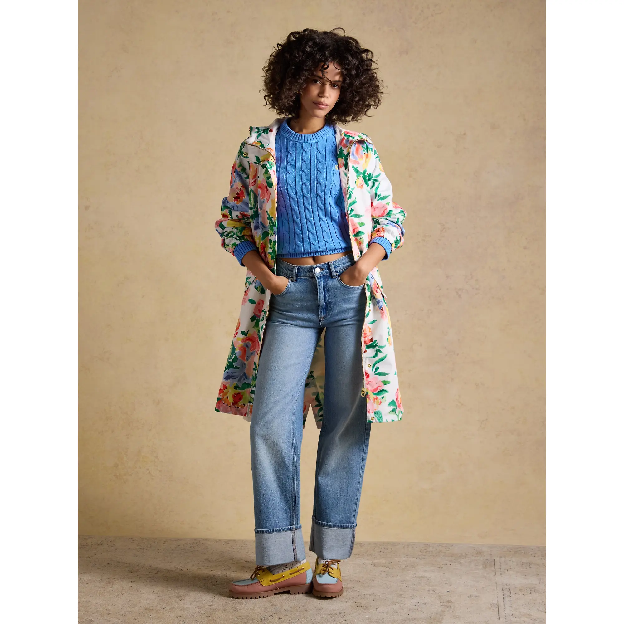Product image 3 of 11 of Joules Women's Holkham Waterproof Packable Hooded Raincoat - Floral