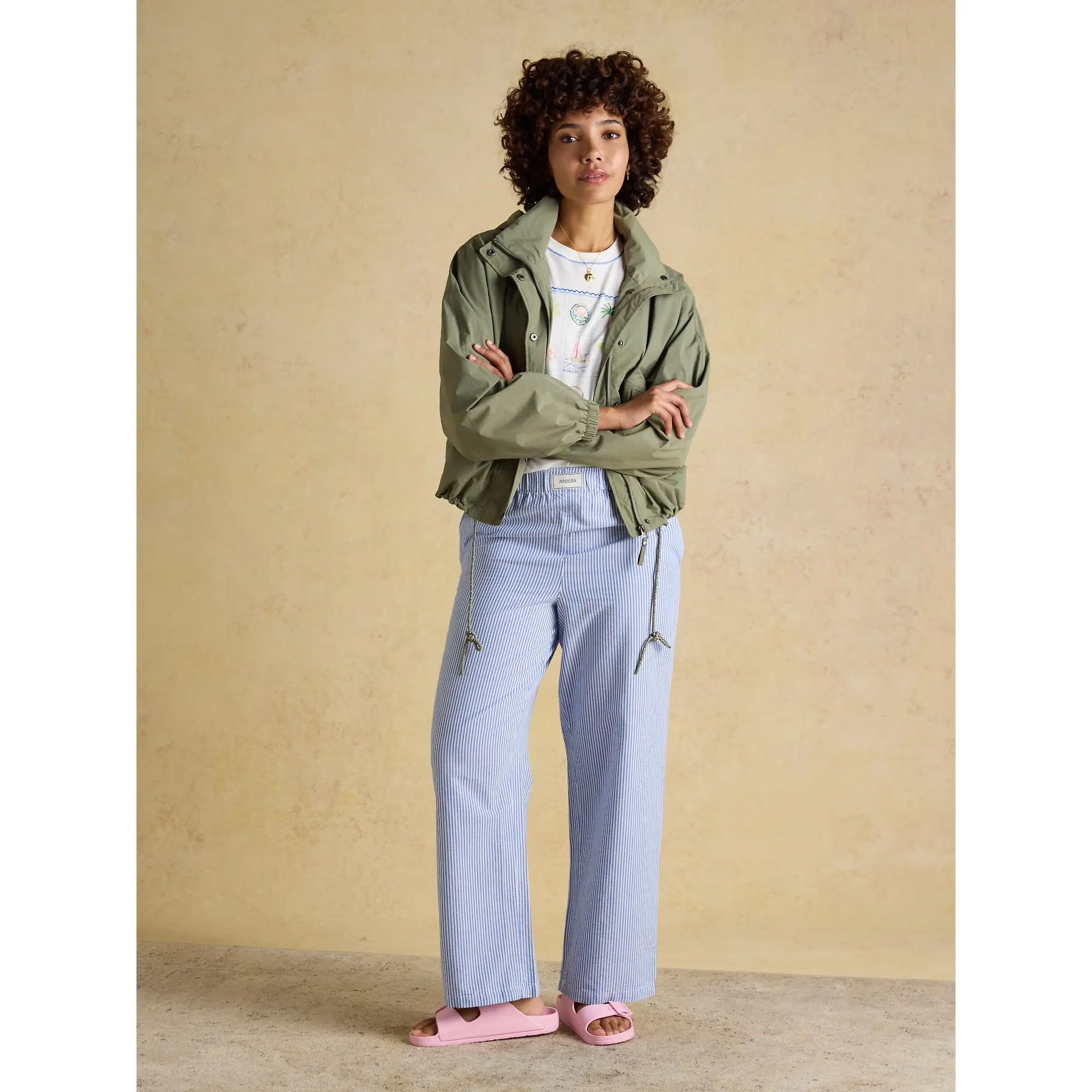 Product image 17 of 19 of Joules Women's Hove Waterproof Windbreaker Jacket - Khaki Green