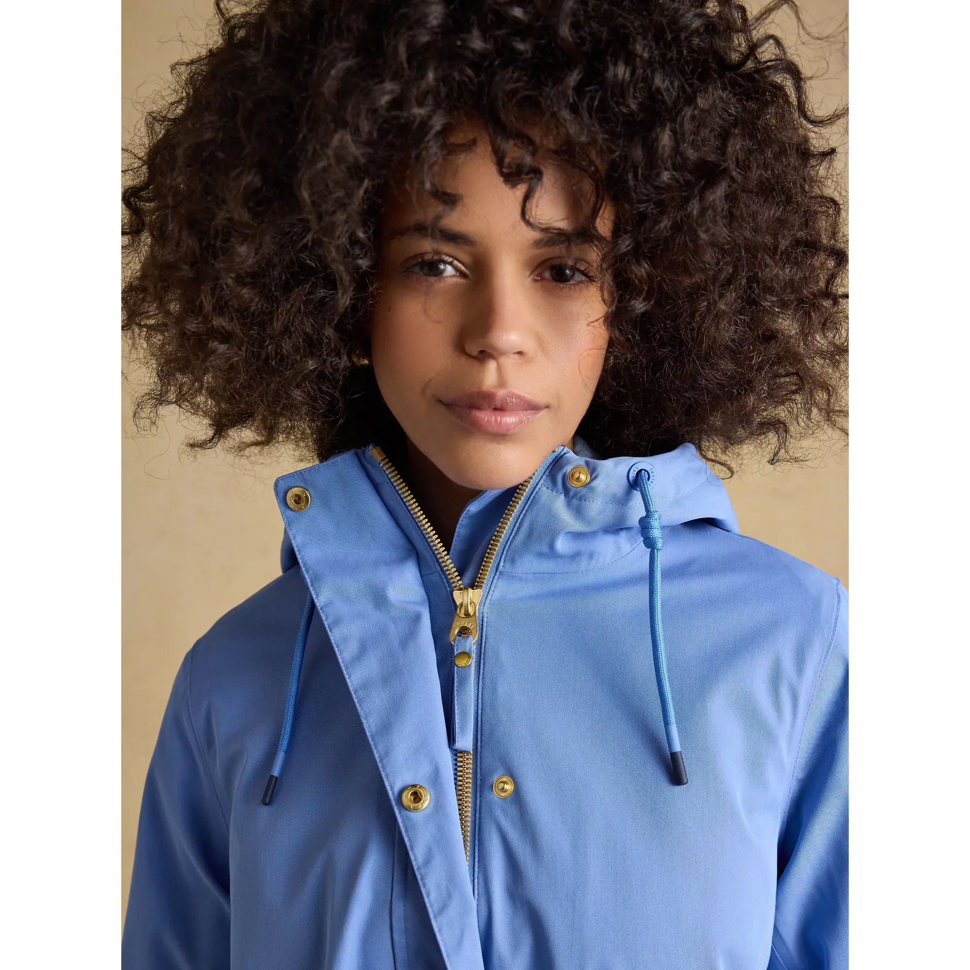 Product image 5 of 10 of Joules Women's Portwell Hooded Waterproof Raincoat - Blue