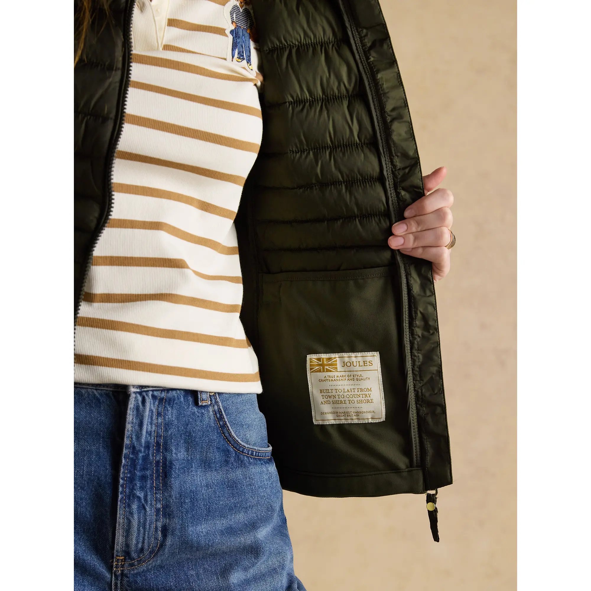 Product image 9 of 10 of Joules Women's Witley Padded Gilet - Green