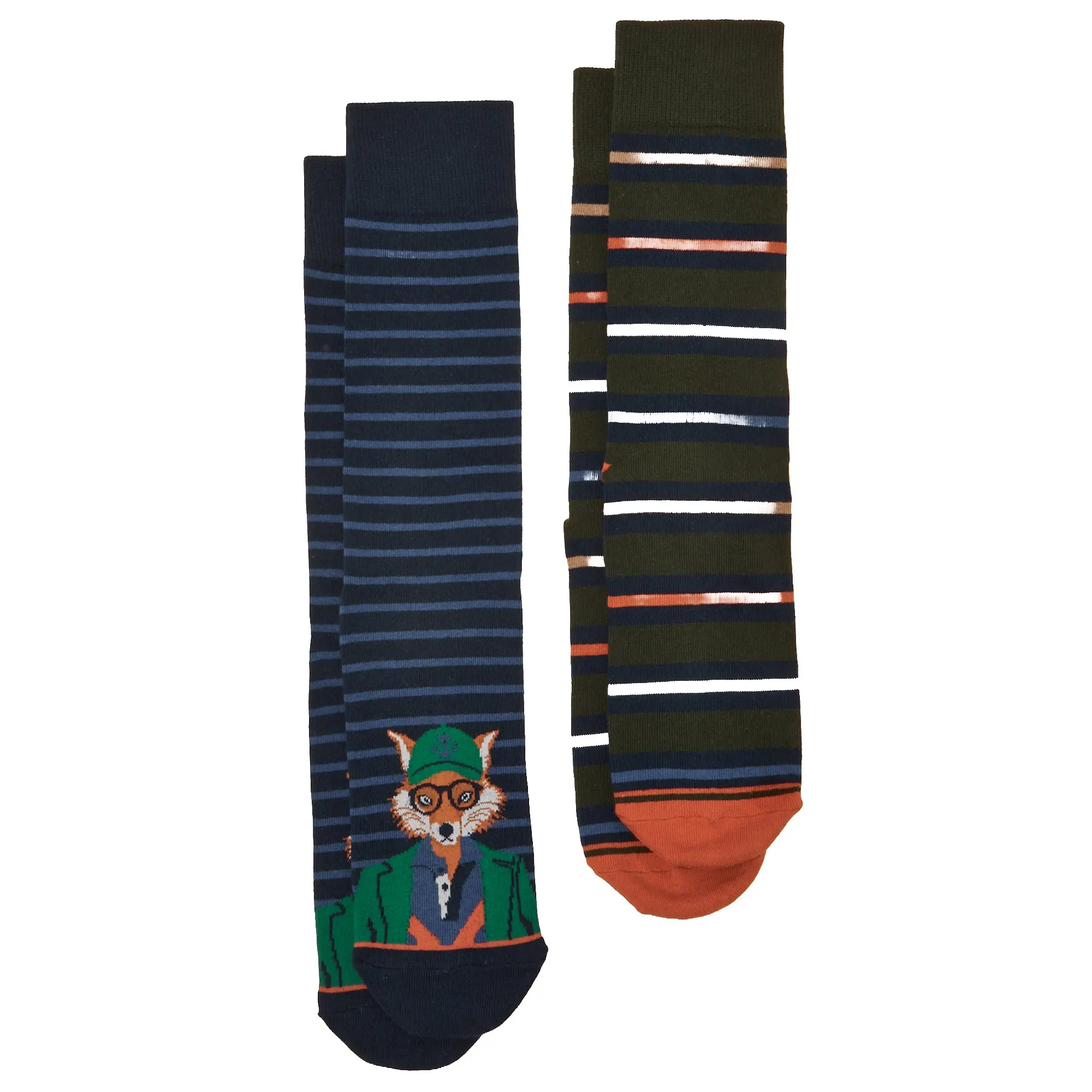 Product image 1 of 3 of Joules Men's Kingsbury Socks 2 Pack - UK 7-12 - Navy Jonty Fox