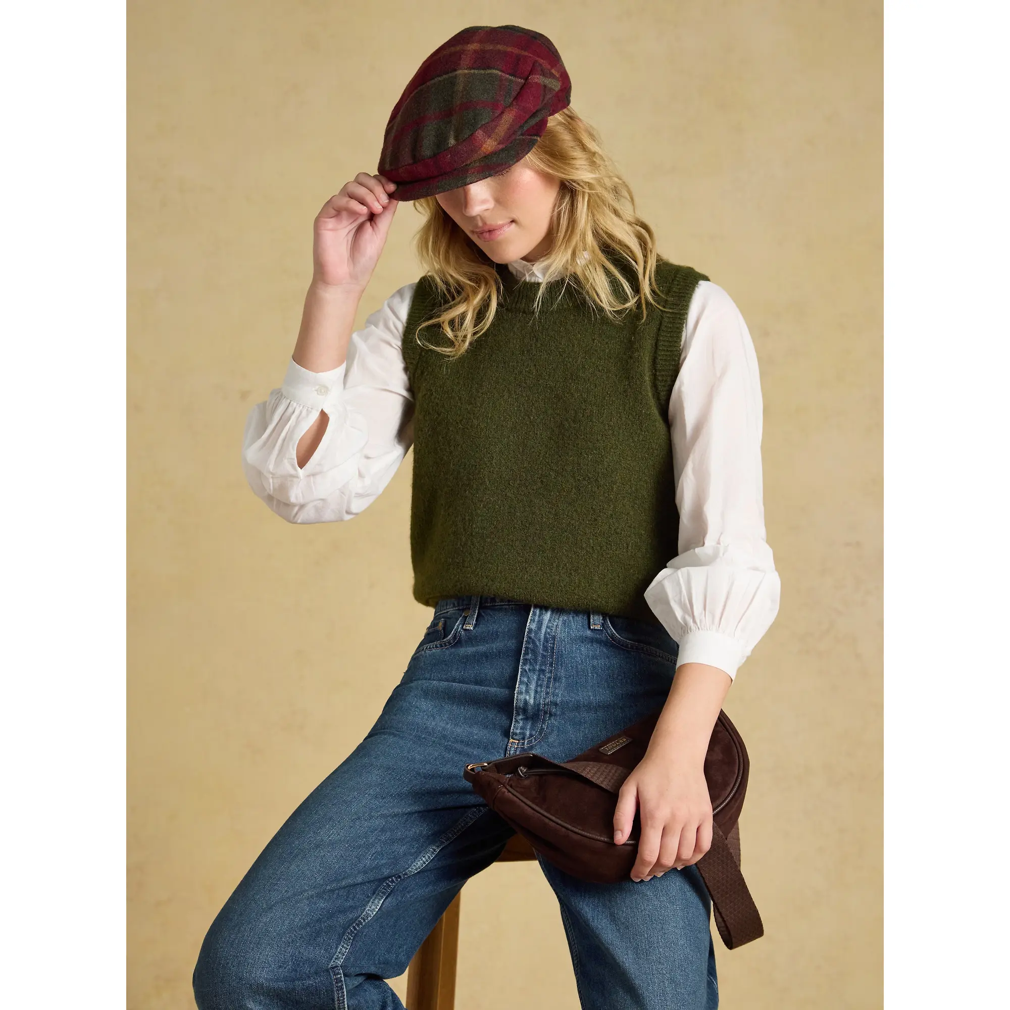 Product image 4 of 7 of Joules Women's Ashby Flat Cap - Berry Tweed
