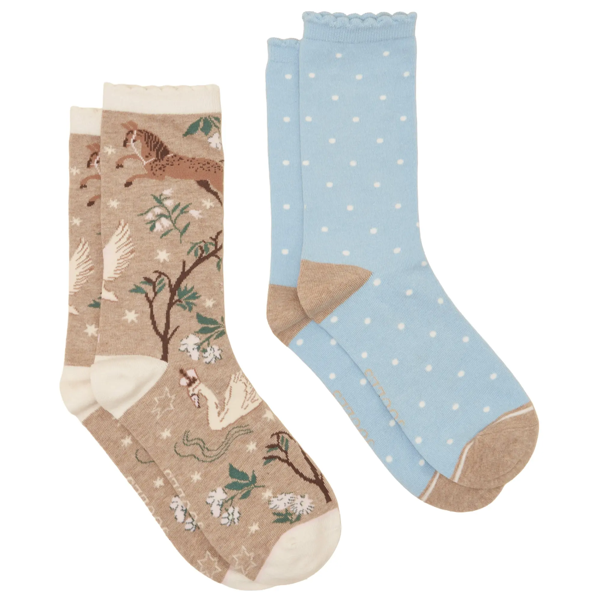 Product image 1 of 3 of Joules Women's Everyday Socks 2 Pack - UK 4-8 - Tan Fairisle