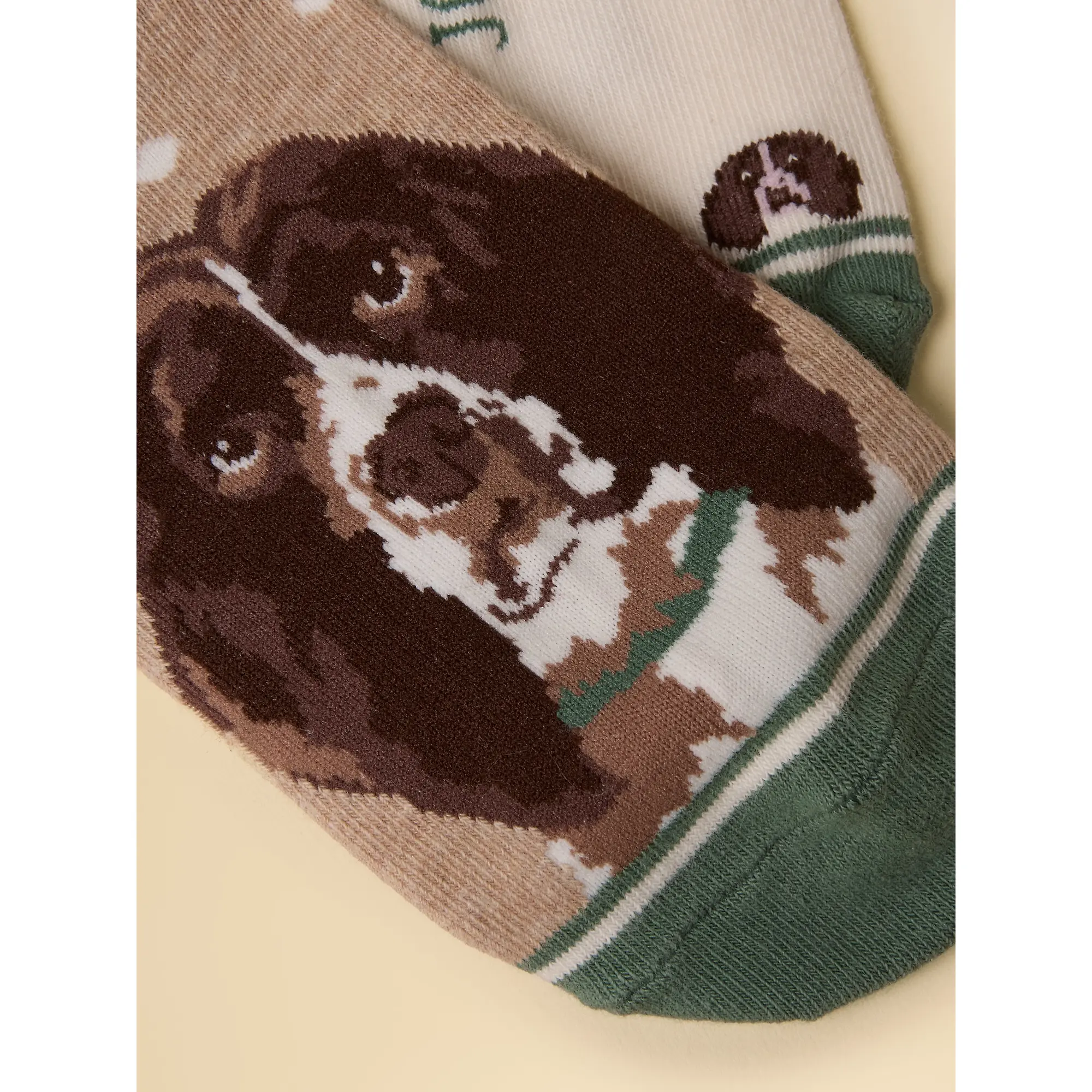Product image 3 of 3 of Joules Women's Everyday Cotton Blend Socks 2 Pack UK 4-8 - Neutral Spaniel