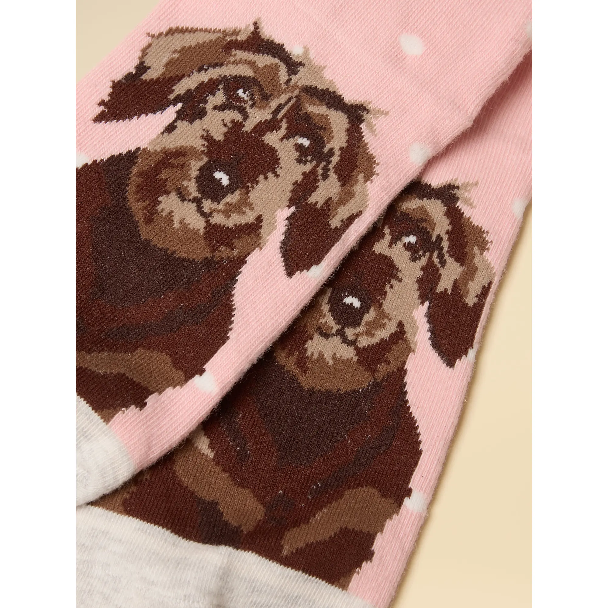 Product image 2 of 3 of Joules Women's Everyday Cotton Blend 2 Pack Socks - Pink / Grey Dog