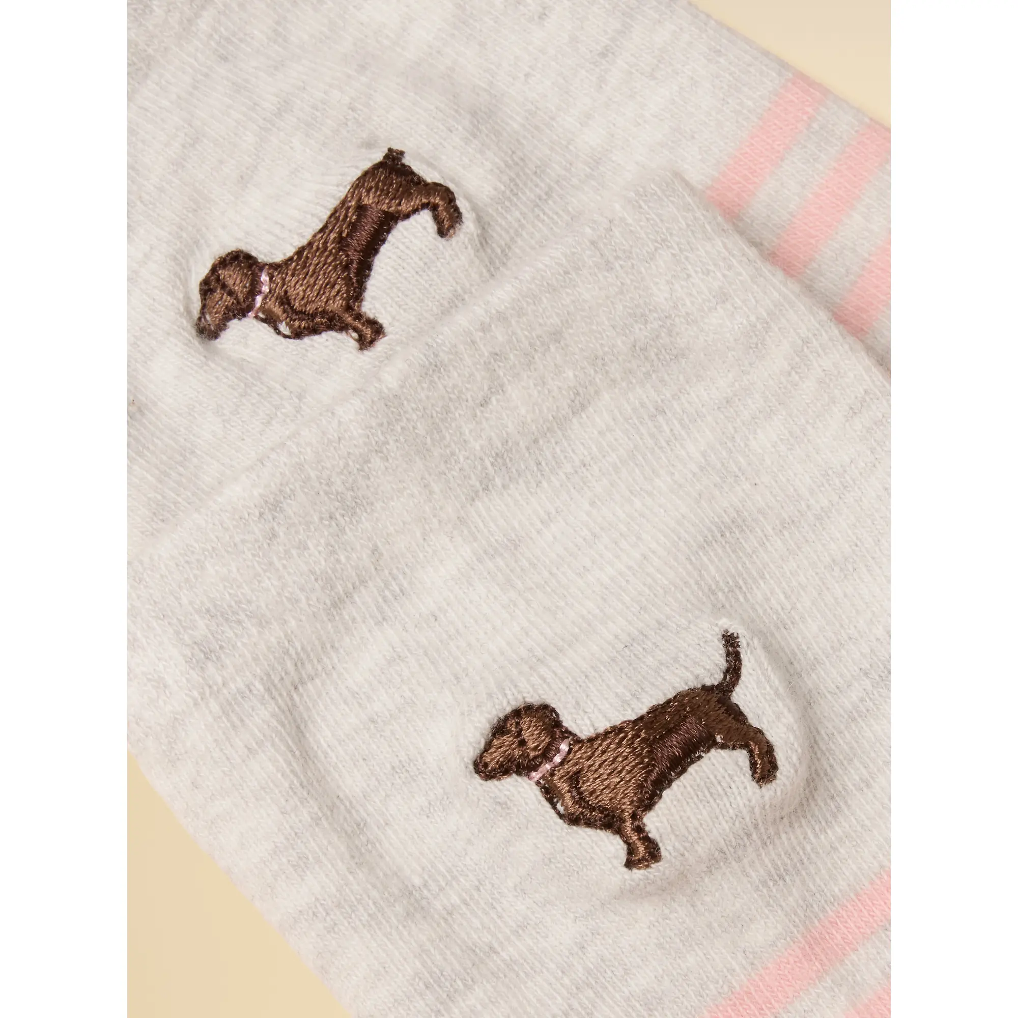 Product image 3 of 3 of Joules Women's Everyday Cotton Blend 2 Pack Socks - Pink / Grey Dog