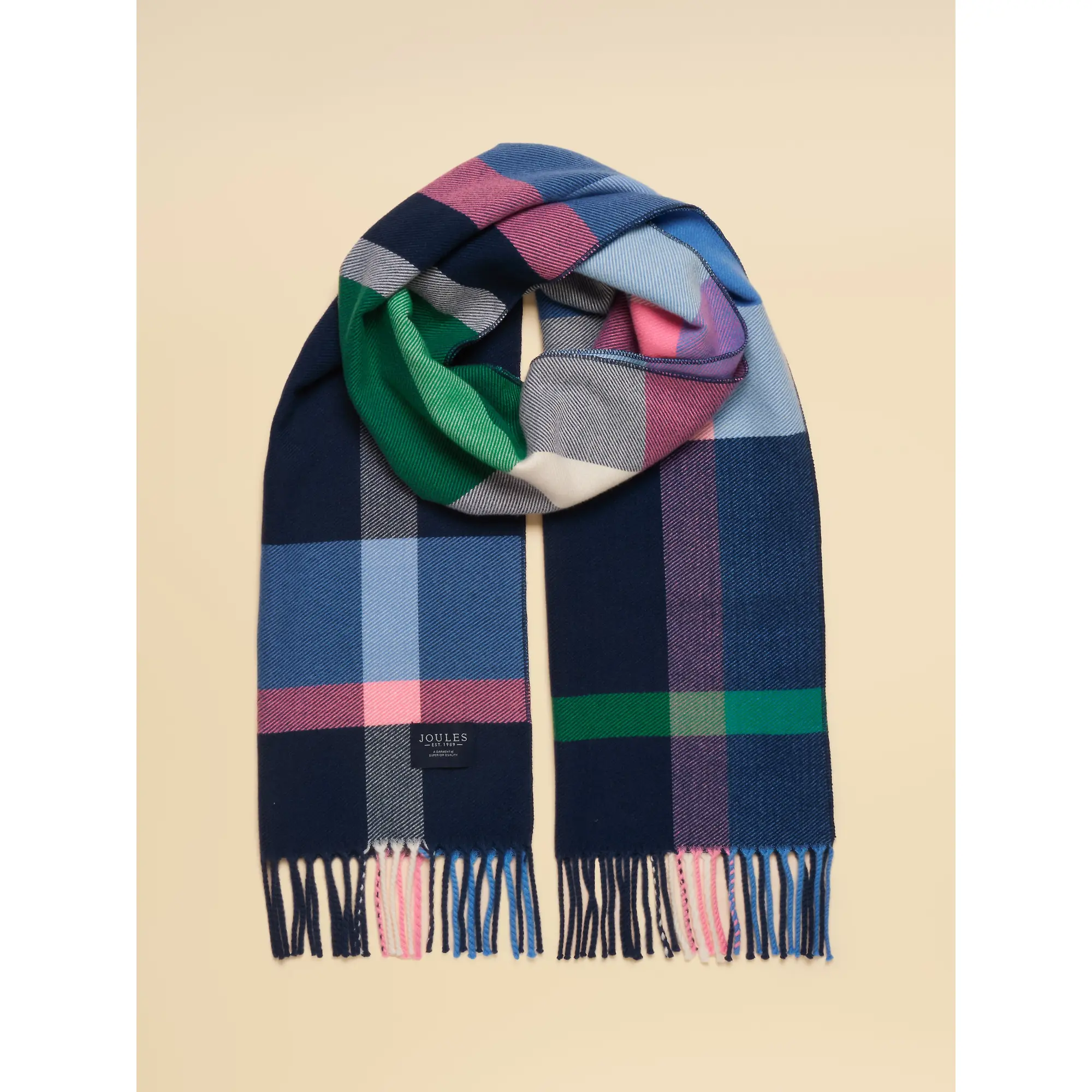 Product image 5 of 6 of Joules Women's Langtree Scarf - Navy & Pink Check