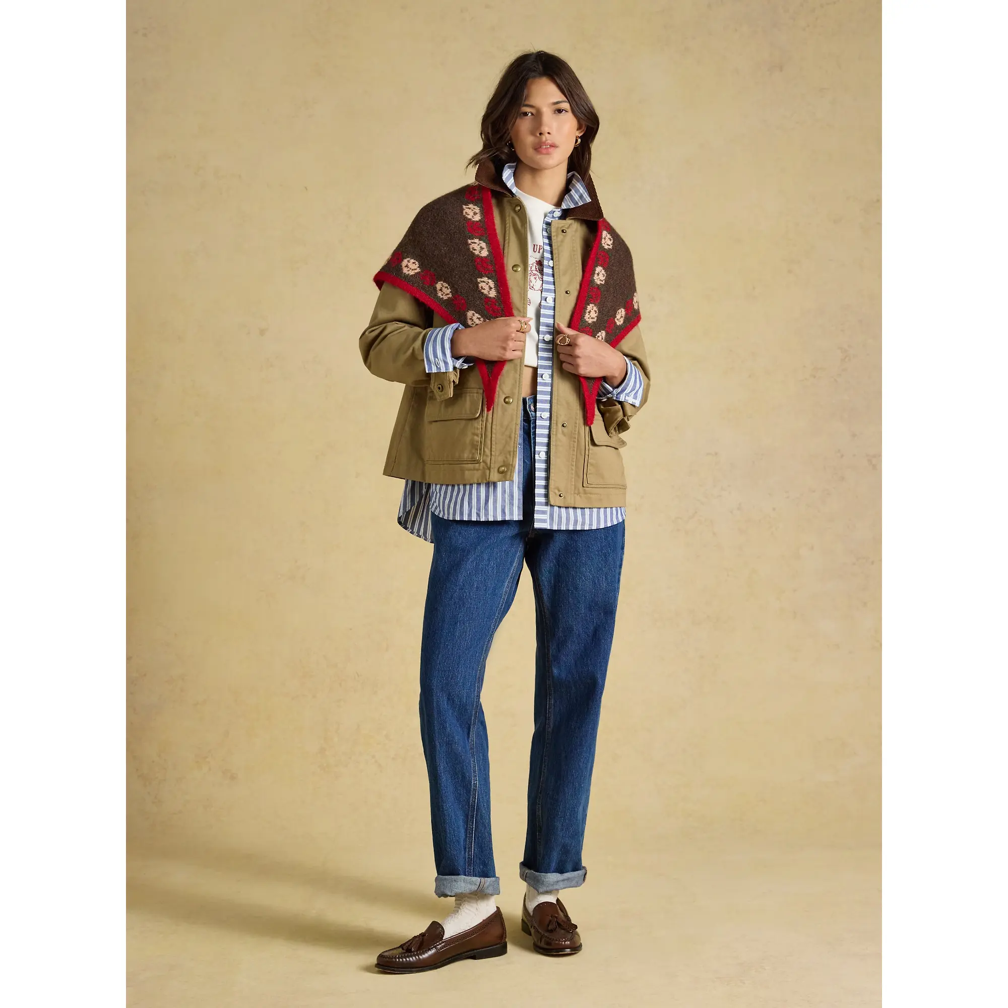 Product image 3 of 6 of Joules Women's Kendra Triangle Scarf - Rose