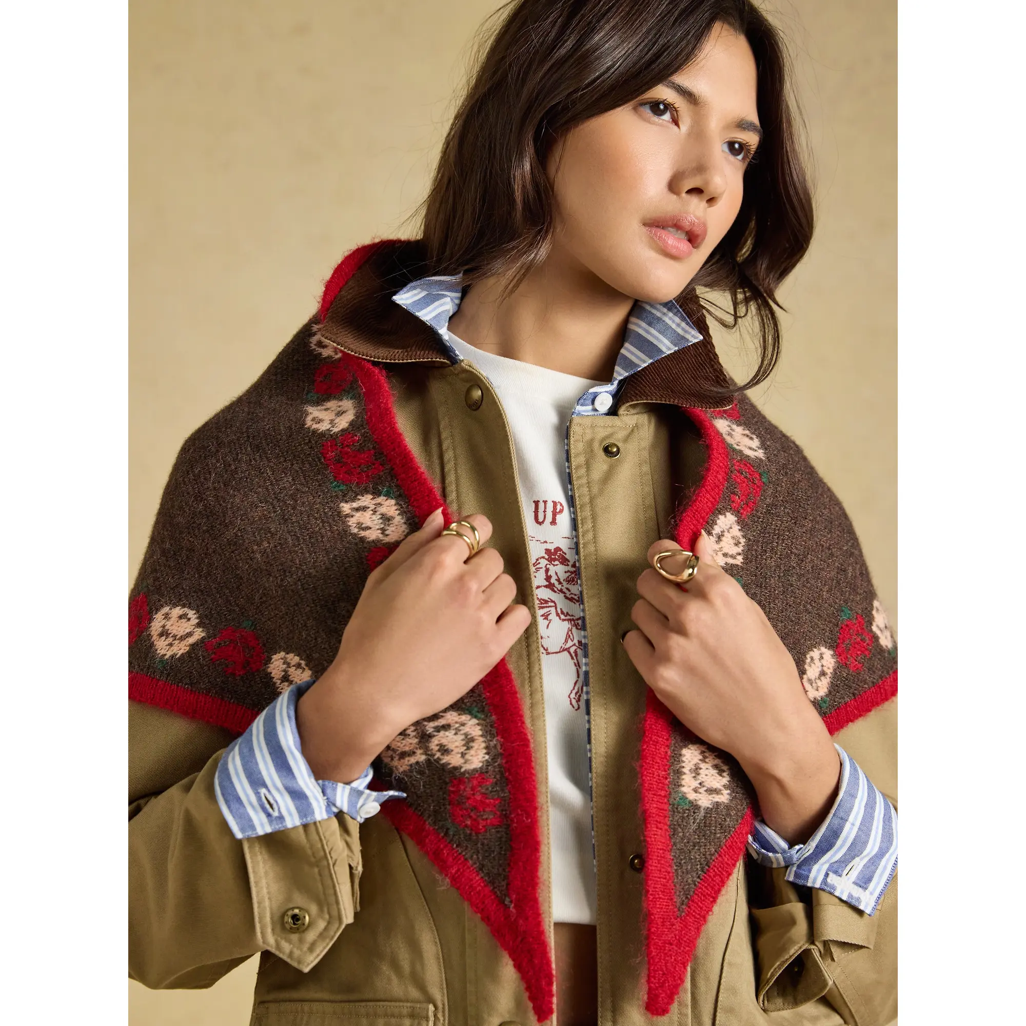 Product image 4 of 6 of Joules Women's Kendra Triangle Scarf - Rose