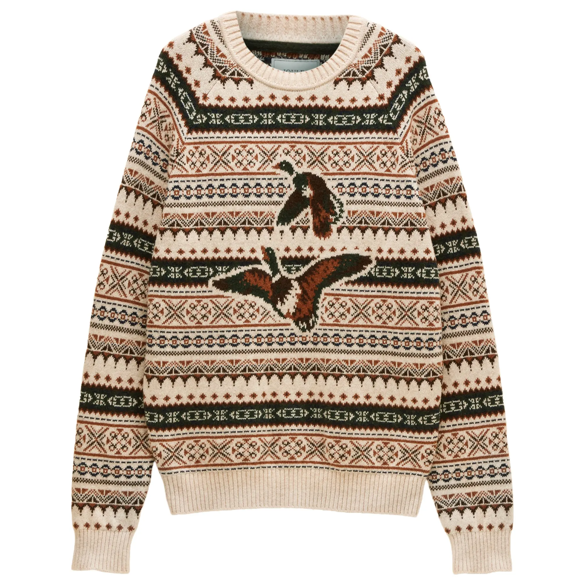 Product image 1 of 7 of Joules Men's Intarsia Crew Ducks Sweater - Neutral