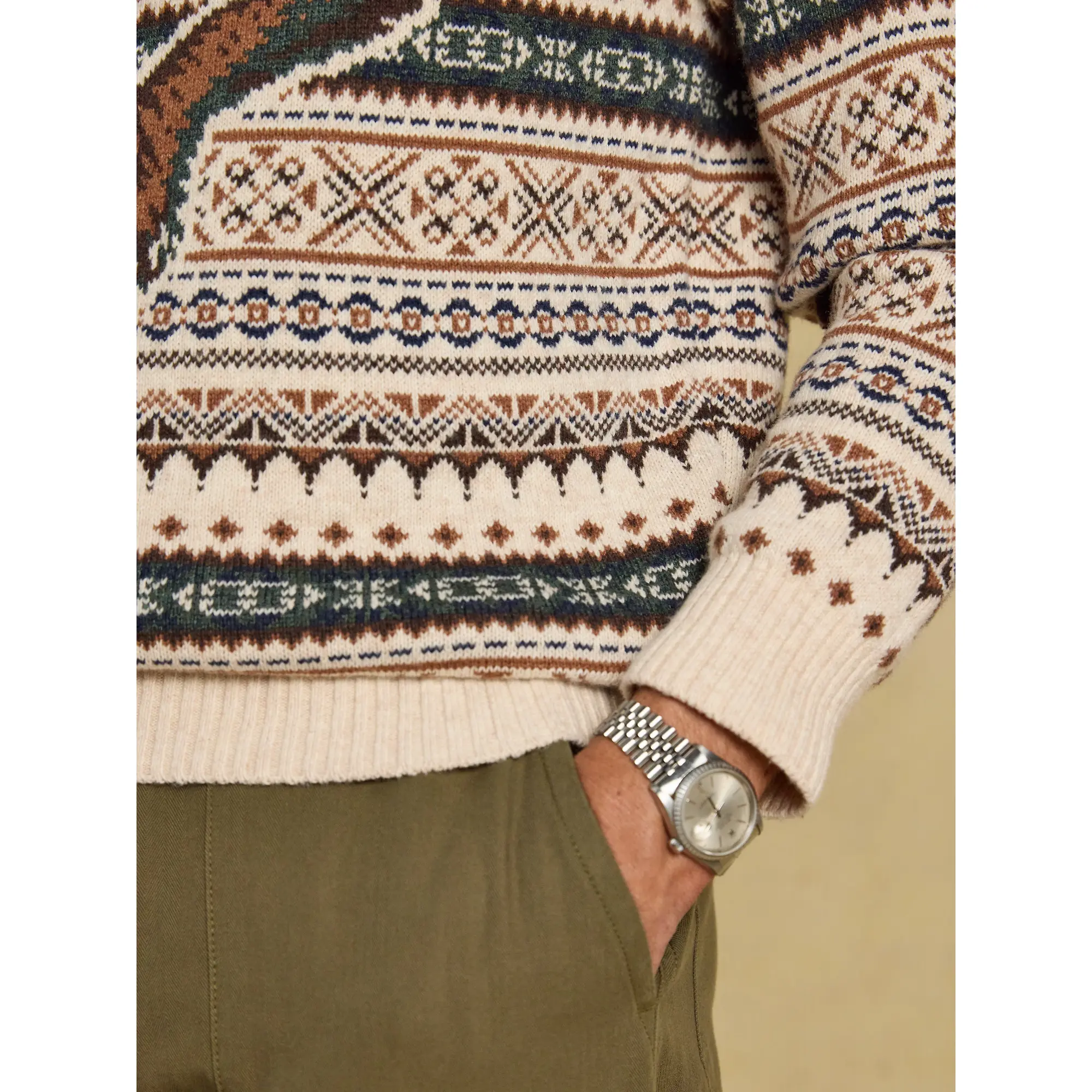 Product image 5 of 7 of Joules Men's Intarsia Crew Ducks Sweater - Neutral