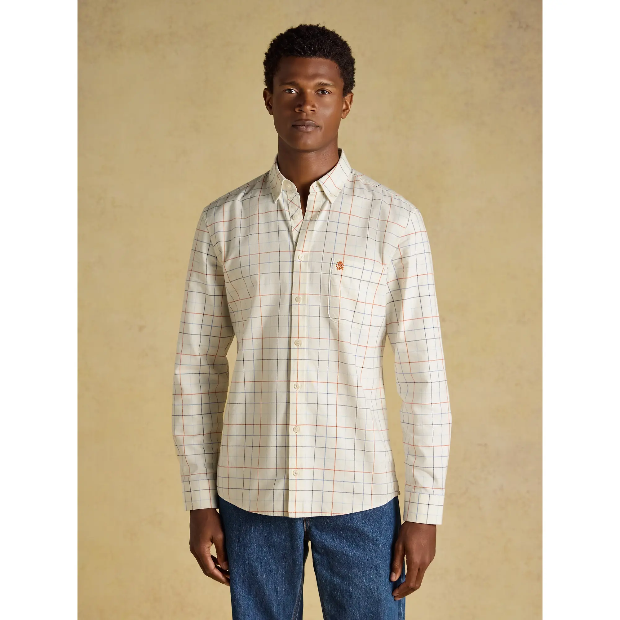 Product image 2 of 12 of Joules Men's Checked Classic Fit Cotton Oxford Shirt - White