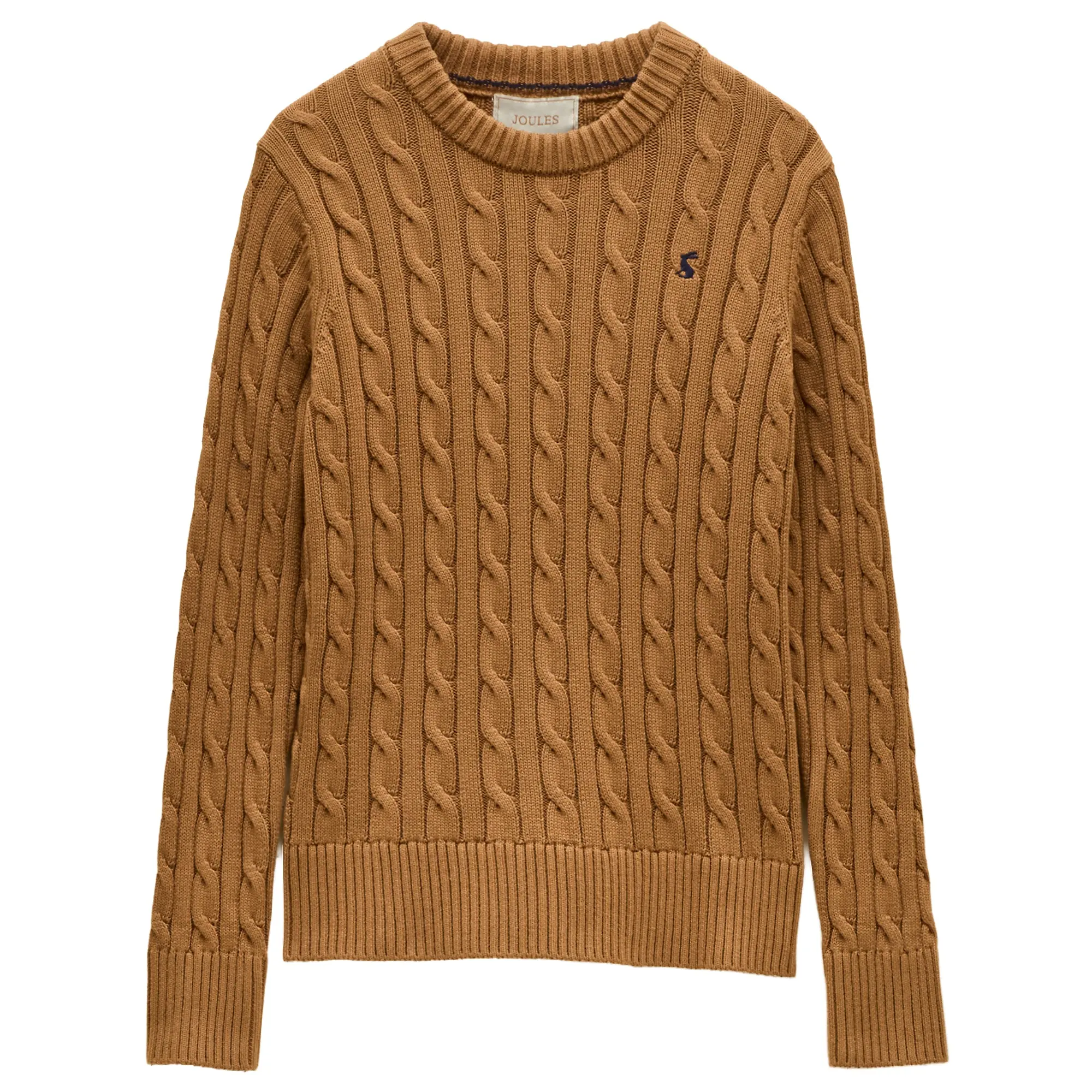 Product image 1 of 8 of Joules Women's Classic Crew Neck Cotton Cable Knit Jumper - Camel