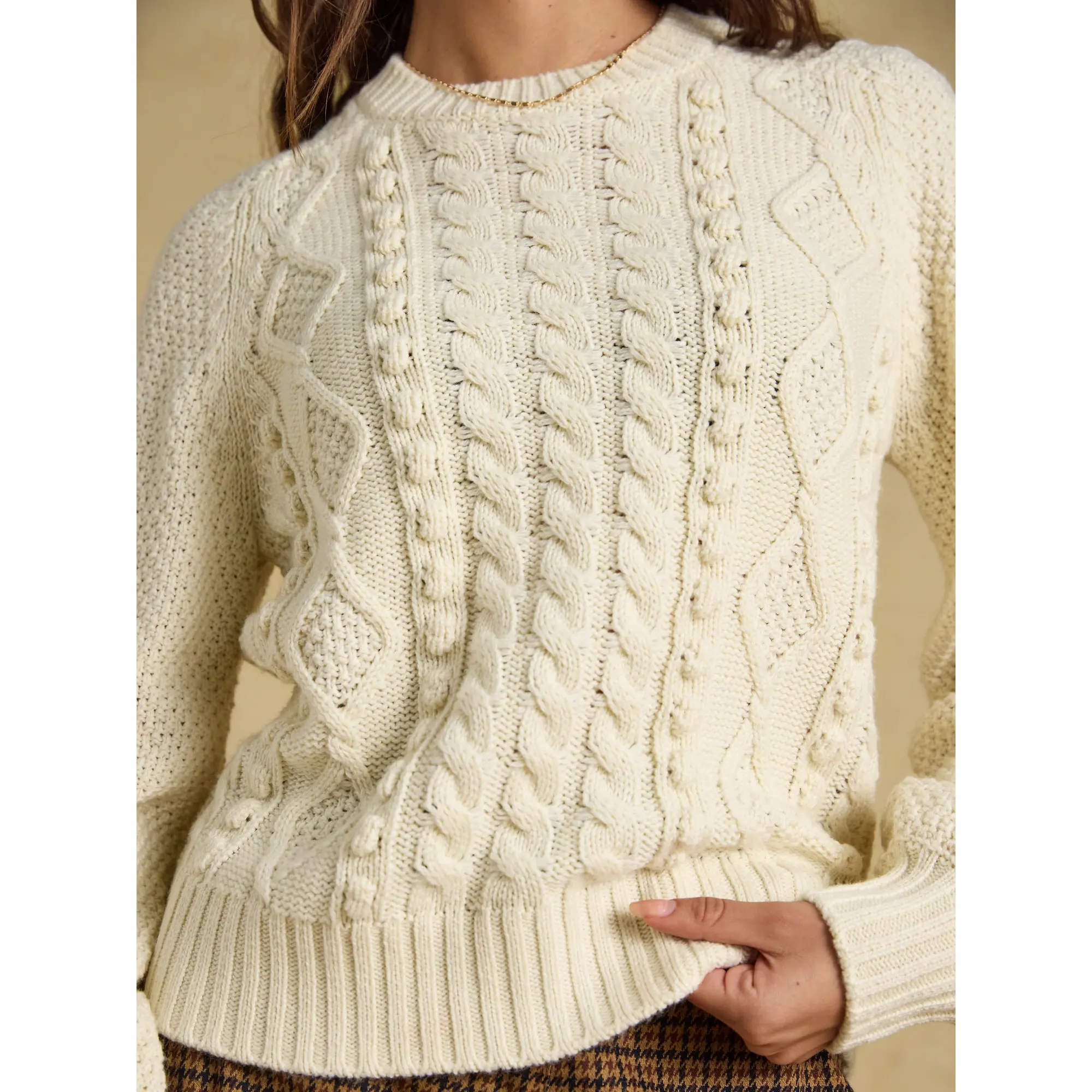 Product image 5 of 8 of Joules Women's Rafferty Cable Knit Jumper - Cream