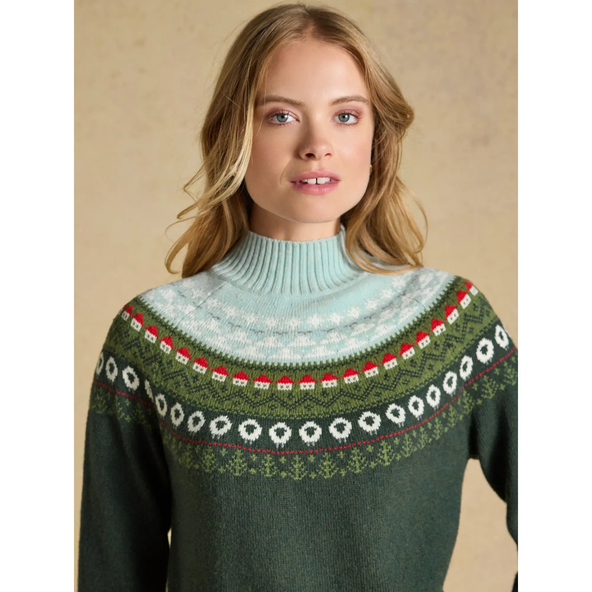 Product image 6 of 7 of Joules Women's Landscape Pattern Cotton Blend Knitted Jumper - Green