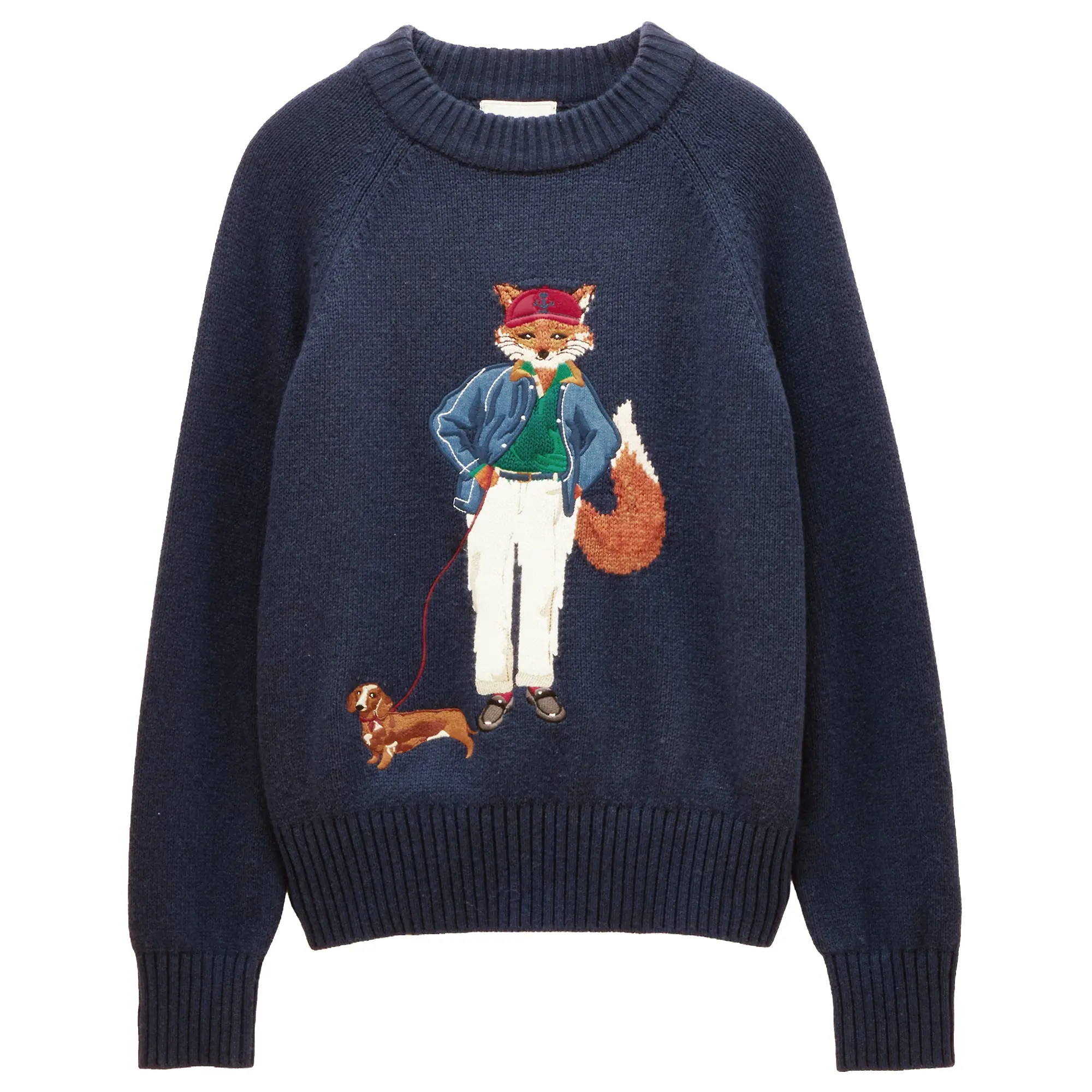 Product image 1 of 8 of Joules Women's Jonty Fox Cotton Blend Crew Neck Knitted Jumper - Navy