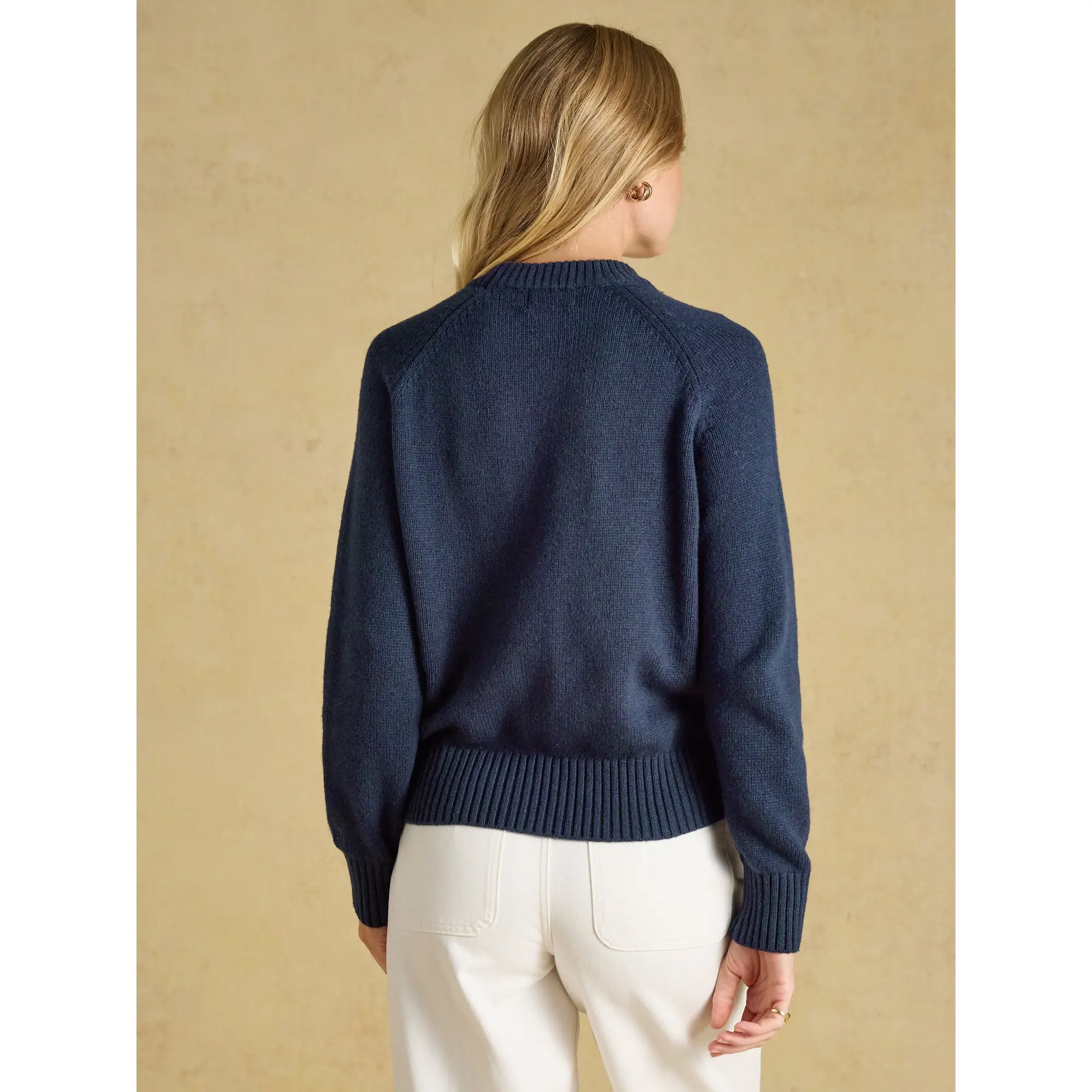 Product image 3 of 8 of Joules Women's Jonty Fox Cotton Blend Crew Neck Knitted Jumper - Navy
