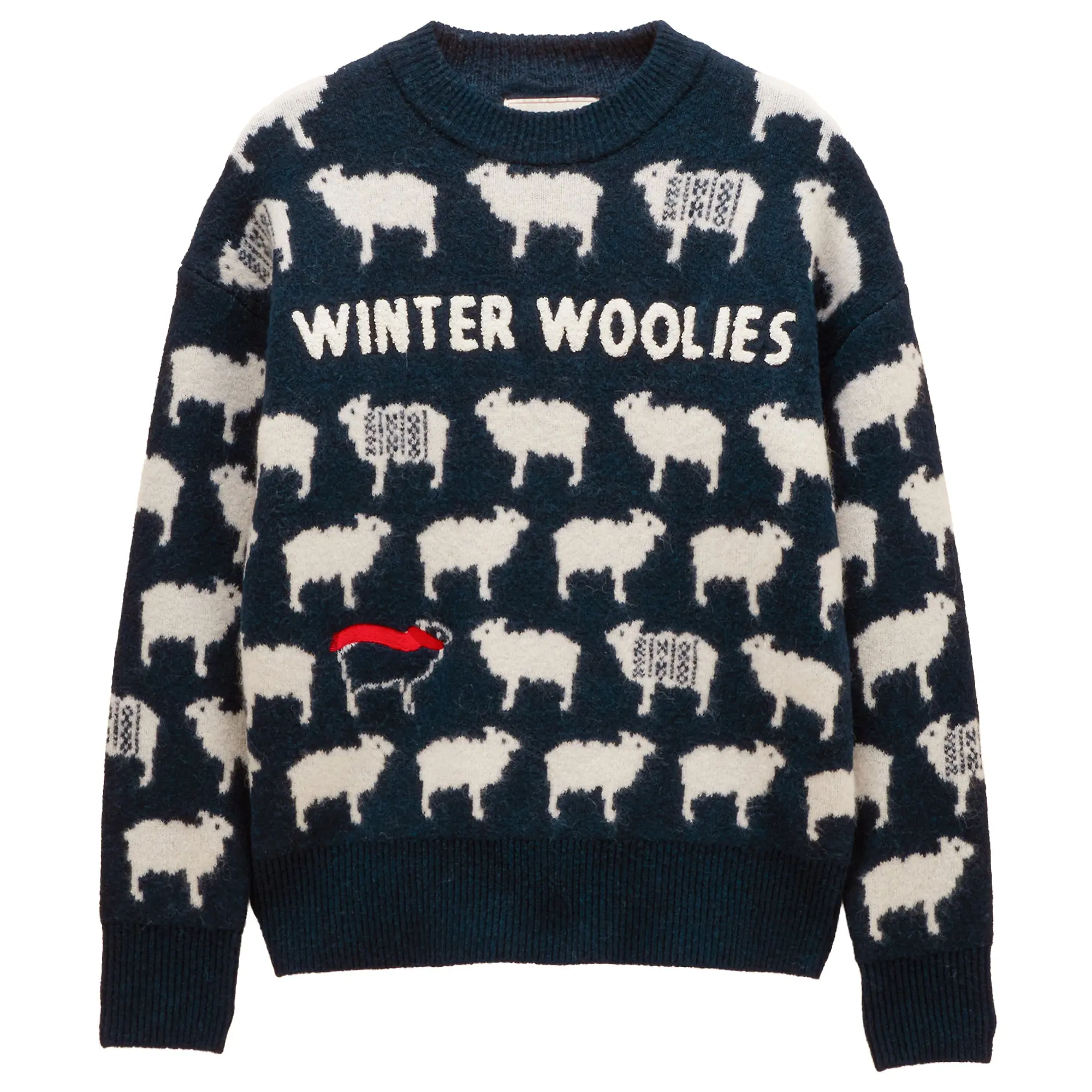 Product image 1 of 7 of Joules Women's Sheep Icon Crew Neck Knitted Jumper - Navy Winter Woolies