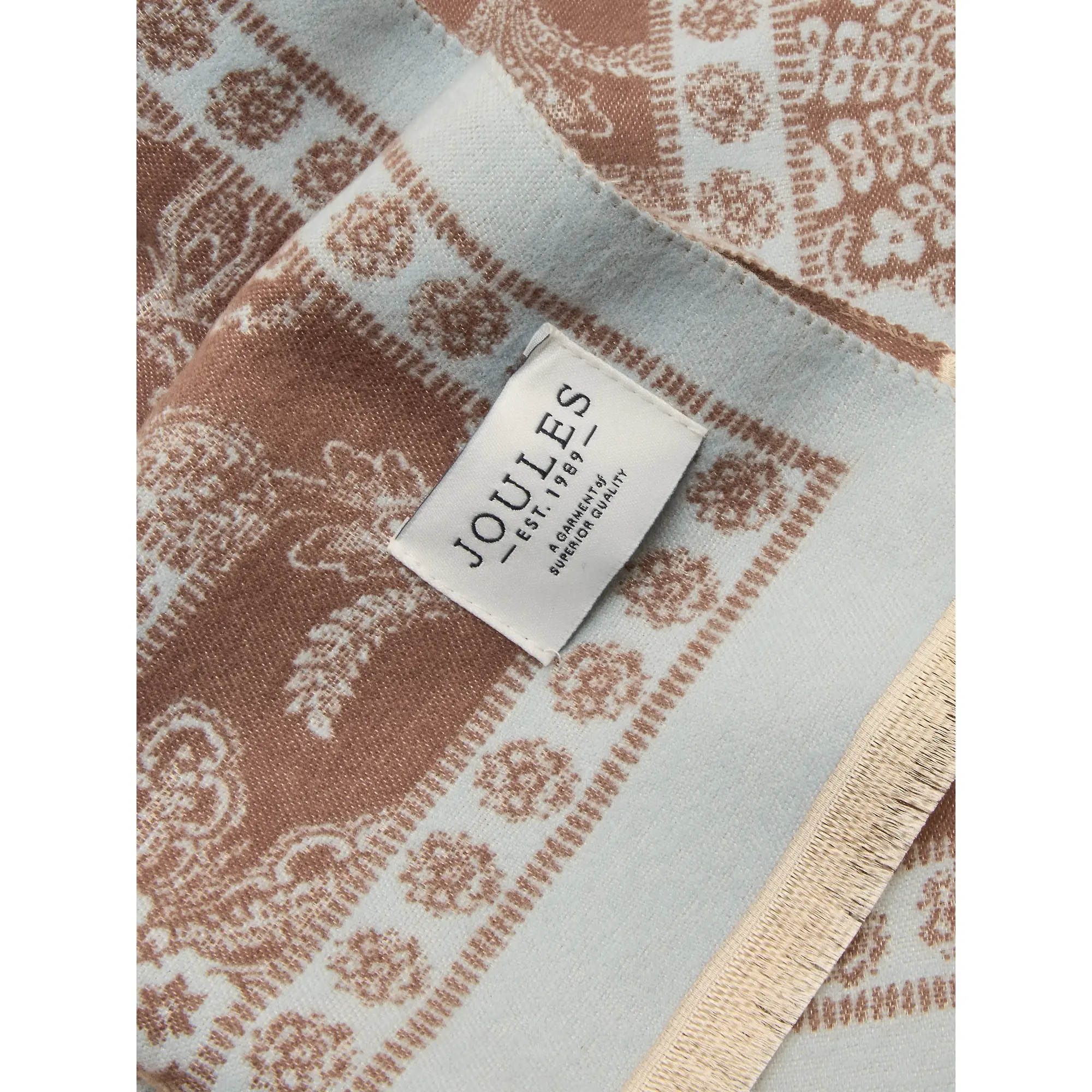 Product image 6 of 7 of Joules Women's Jacquard Scarf - Blue Brown Floral
