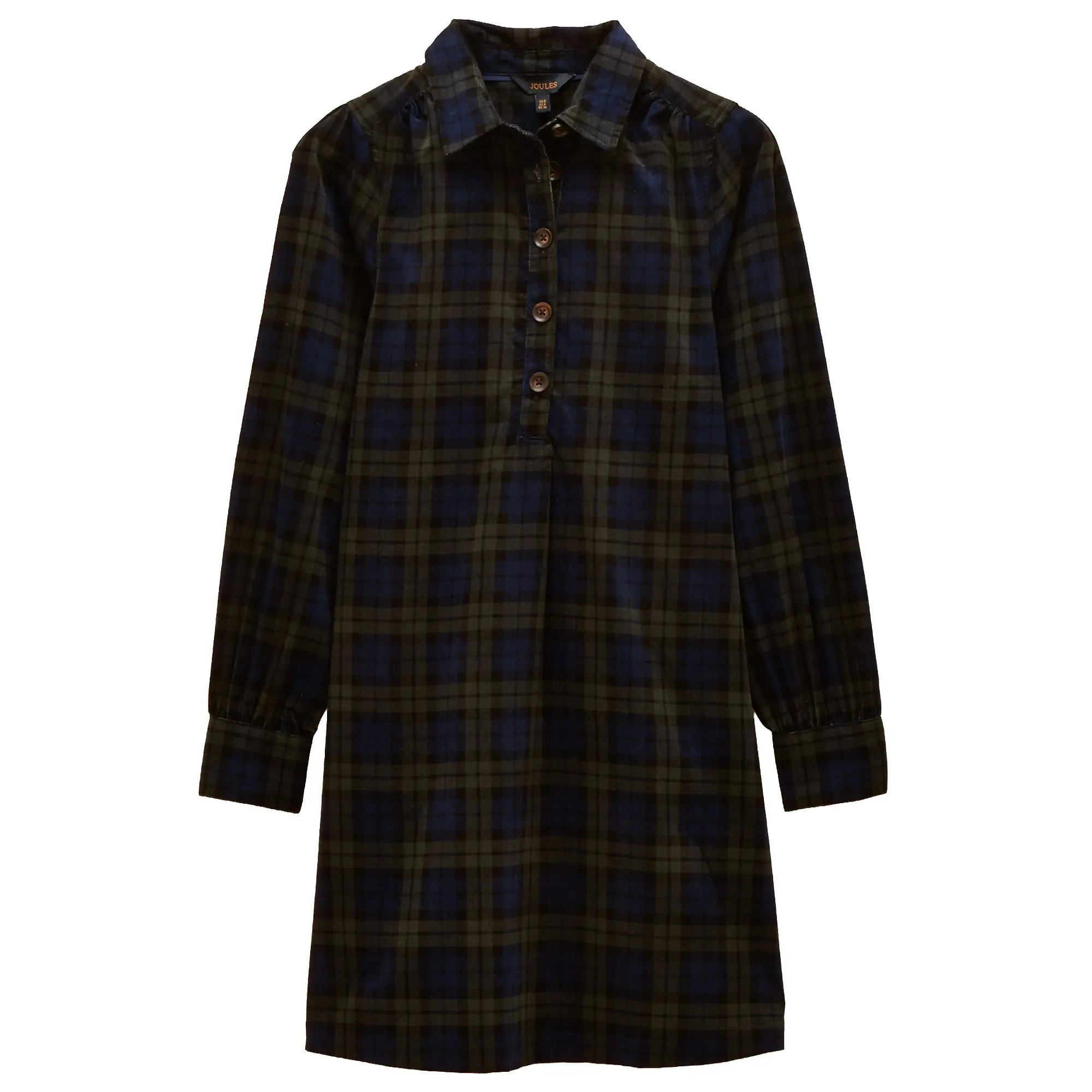 Product image 1 of 6 of Joules Women's Maple Cord Shift Dress - Blue / Green Check