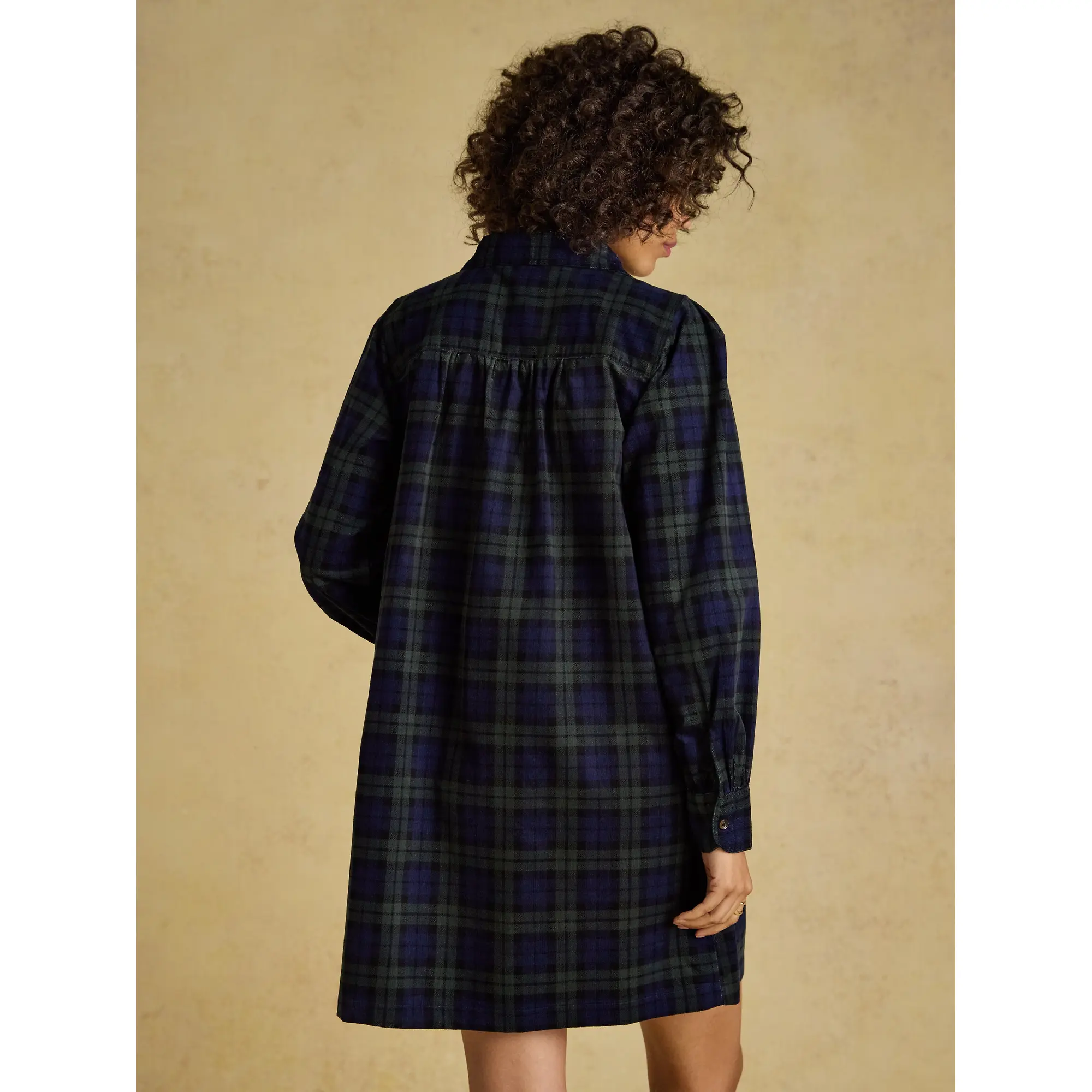 Product image 3 of 6 of Joules Women's Maple Cord Shift Dress - Blue / Green Check