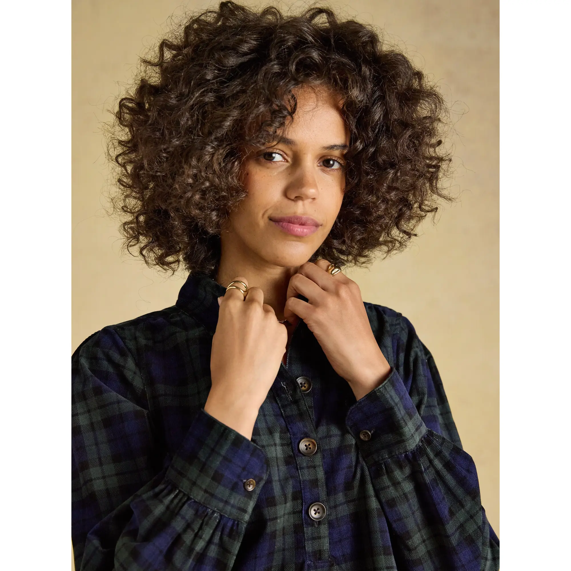 Product image 6 of 6 of Joules Women's Maple Cord Shift Dress - Blue / Green Check