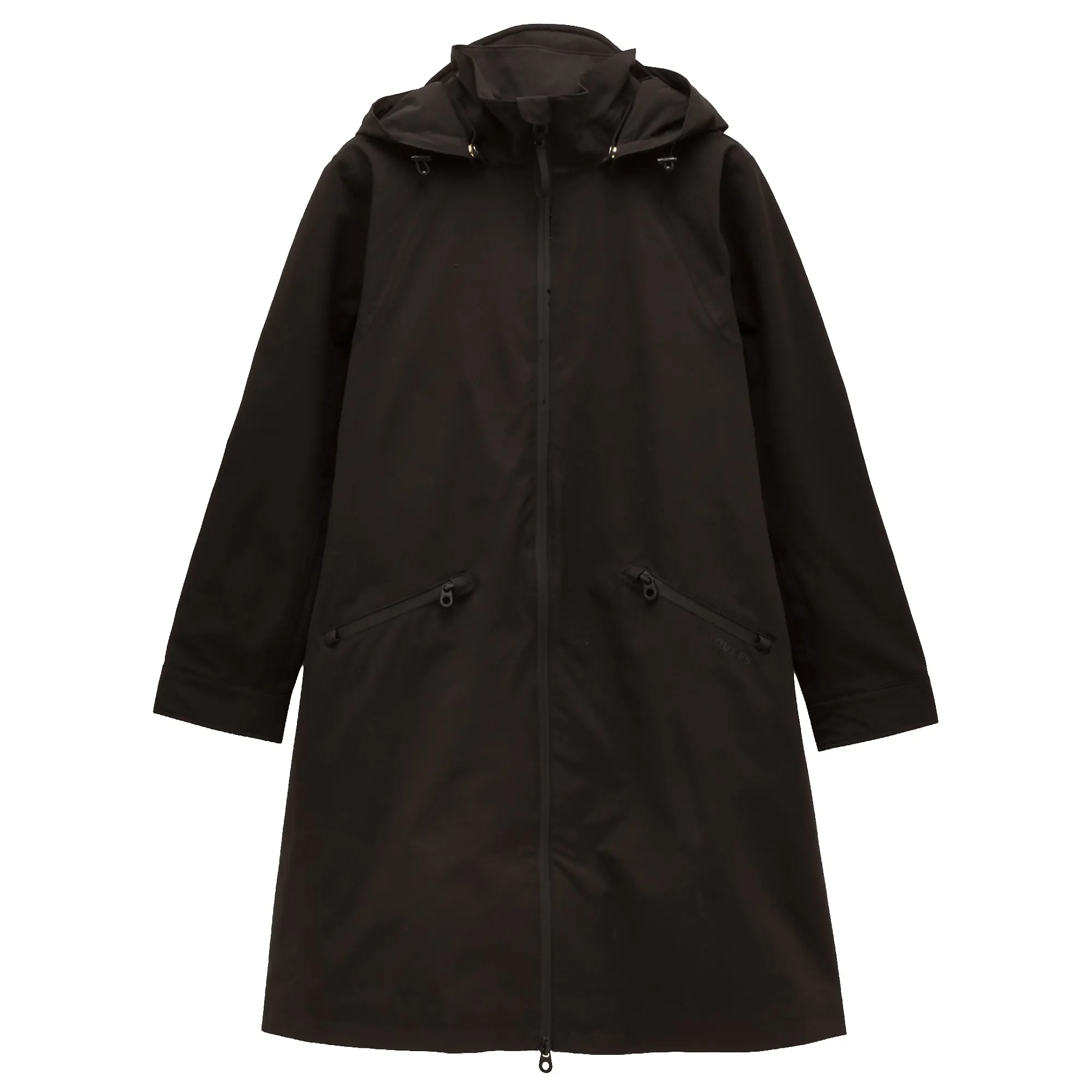 Product image 1 of 11 of Joules Women's Rainaway Waterproof Longline Raincoat with Hood - Black