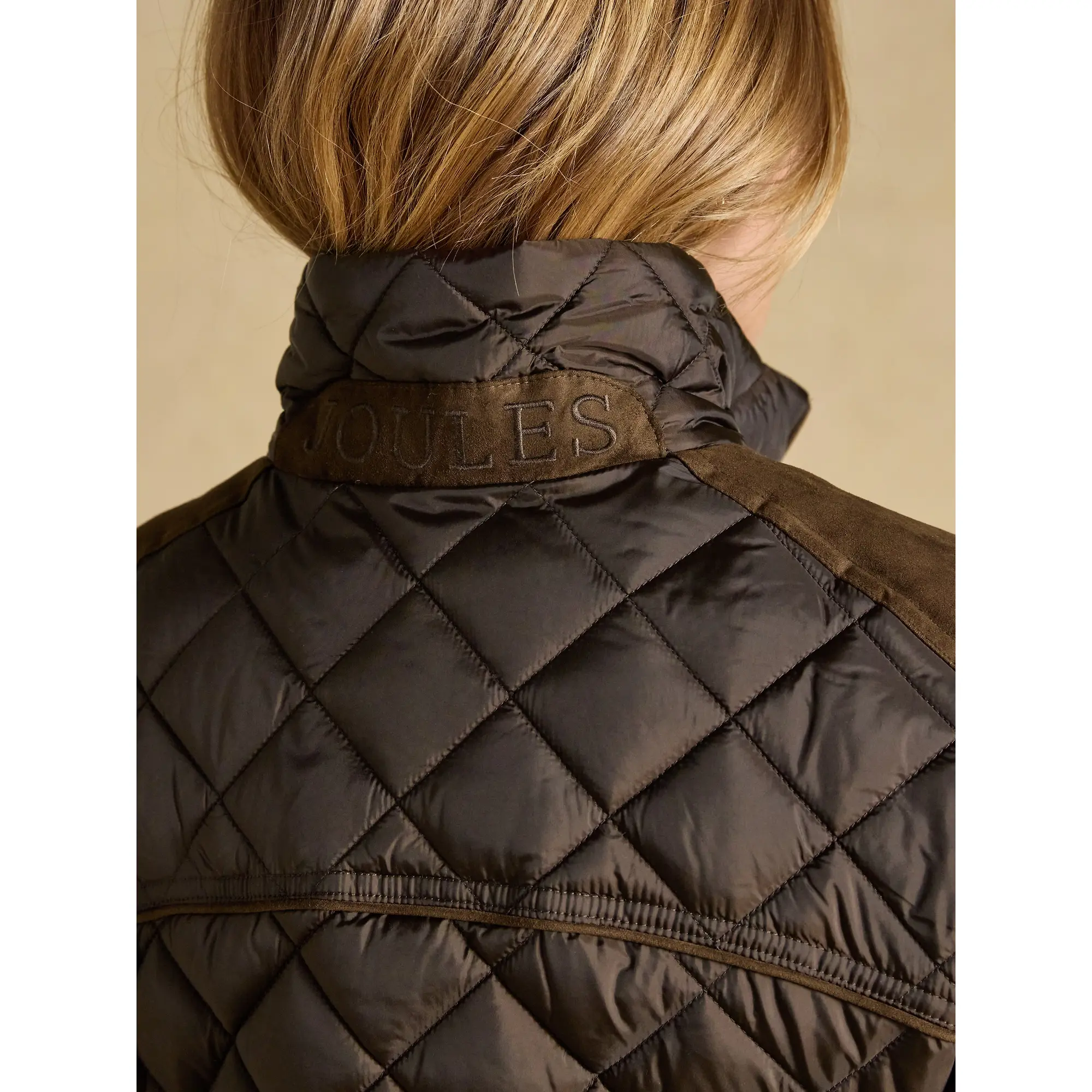 Product image 8 of 10 of Joules Women's Braemar Luxe Showerproof Diamond Quilted Coat - Chocolate Brown