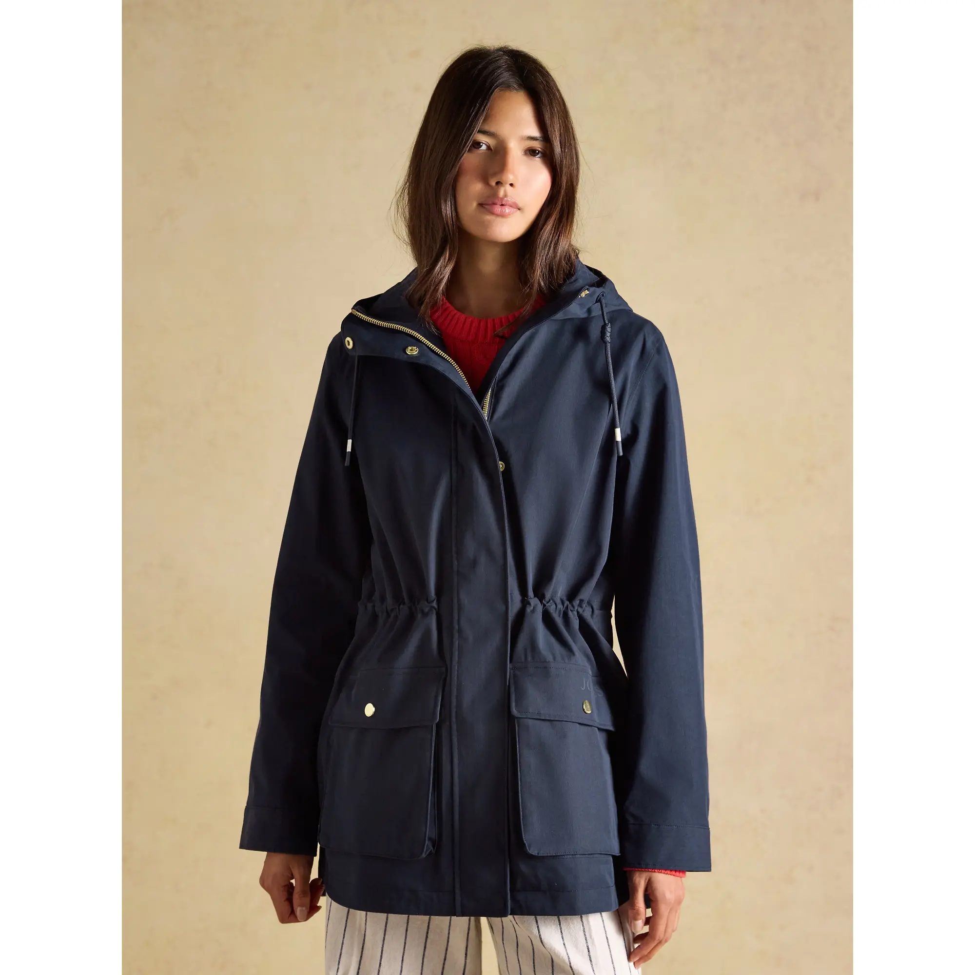 Product image 9 of 12 of Joules Women's Portwell Waterproof Raincoat With Hood - Navy