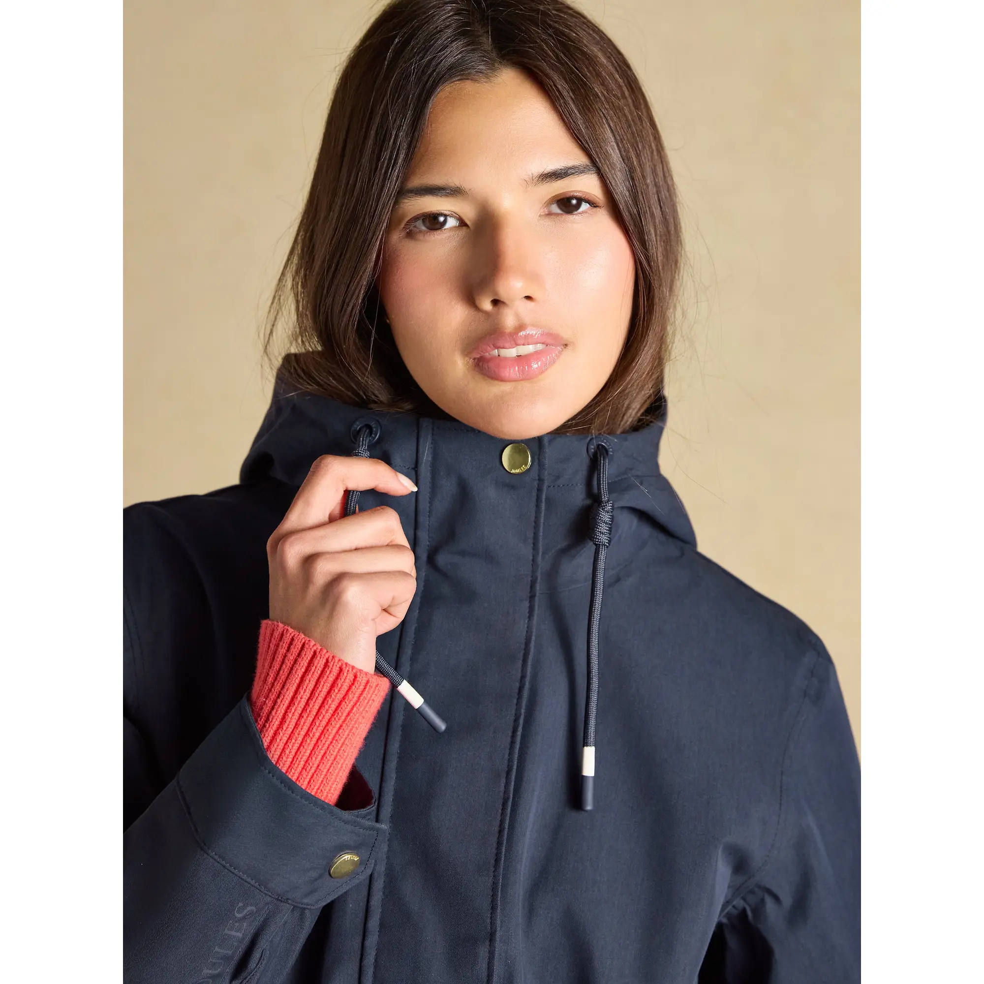 Product image 10 of 12 of Joules Women's Portwell Waterproof Raincoat With Hood - Navy