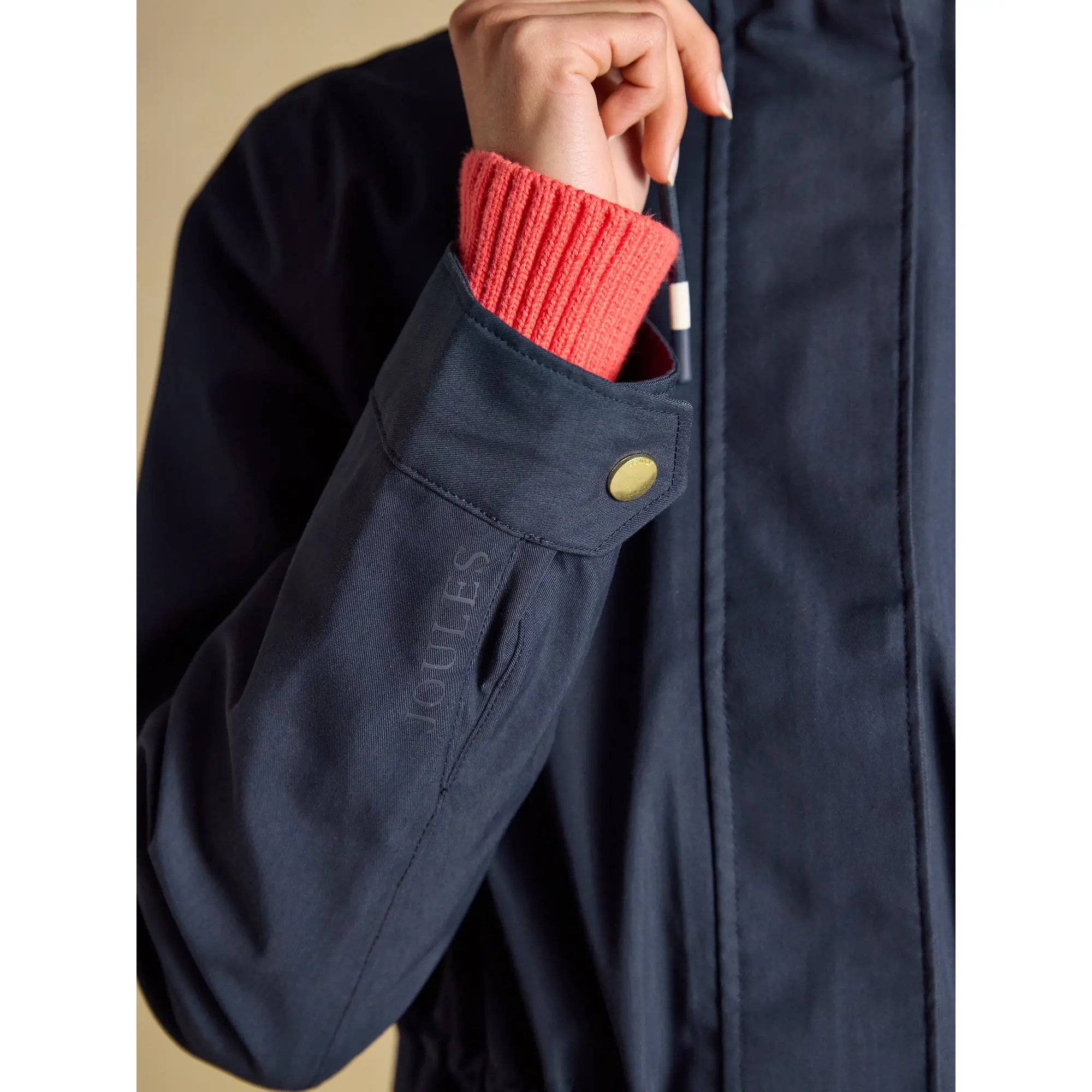 Product image 11 of 12 of Joules Women's Portwell Waterproof Raincoat With Hood - Navy